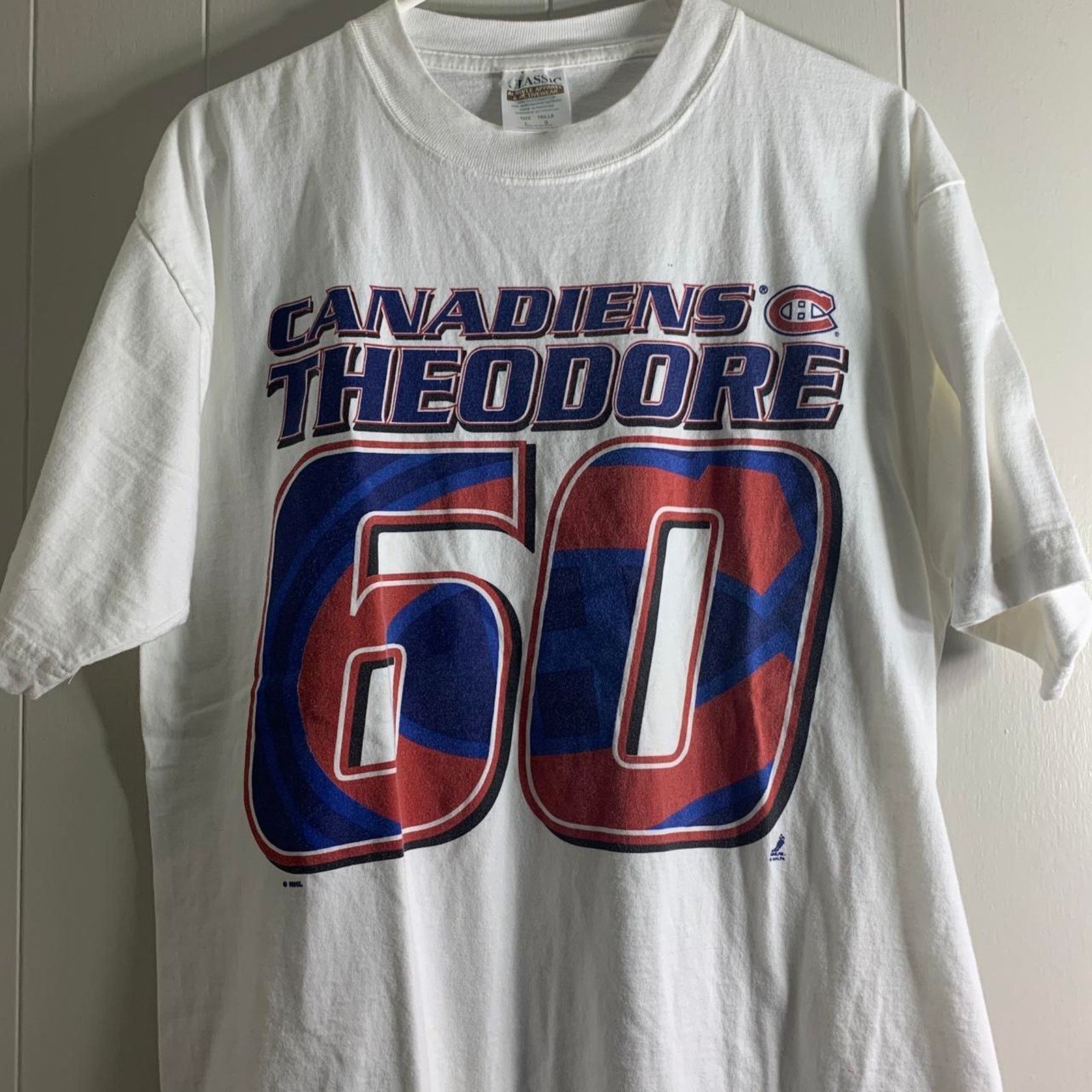 NHL vintage 90's NHL MONTREAL CANADIEN’S JOSE THEODORE tee shirt Size US XL / EU 56 / 4 - 3 Thumbnail