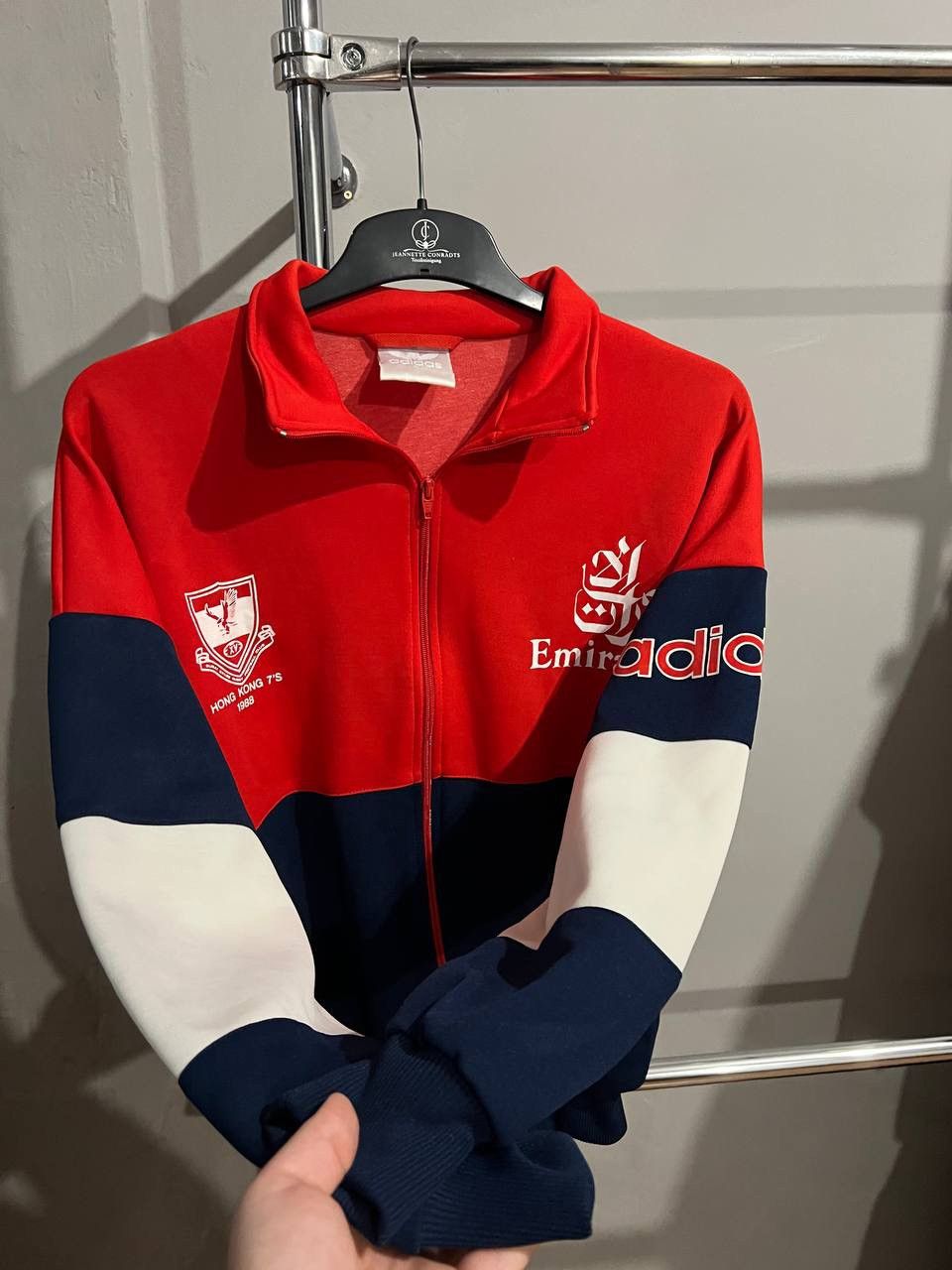 Adidas 1988 DUBAI EXILES RFC HONG KONG SEVENS RUGBY TRACK JACKET L Size US L / EU 52-54 / 3 - 11 Thumbnail