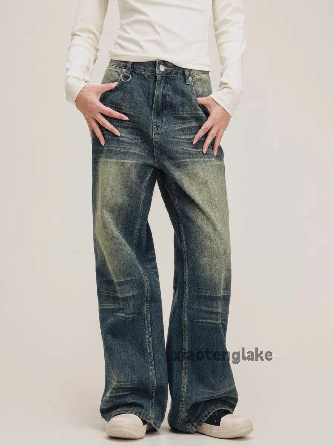 Jean × Vintage washed faded punk grunge bootcut flared jeans Size US 32 / EU 48 - 5 Thumbnail