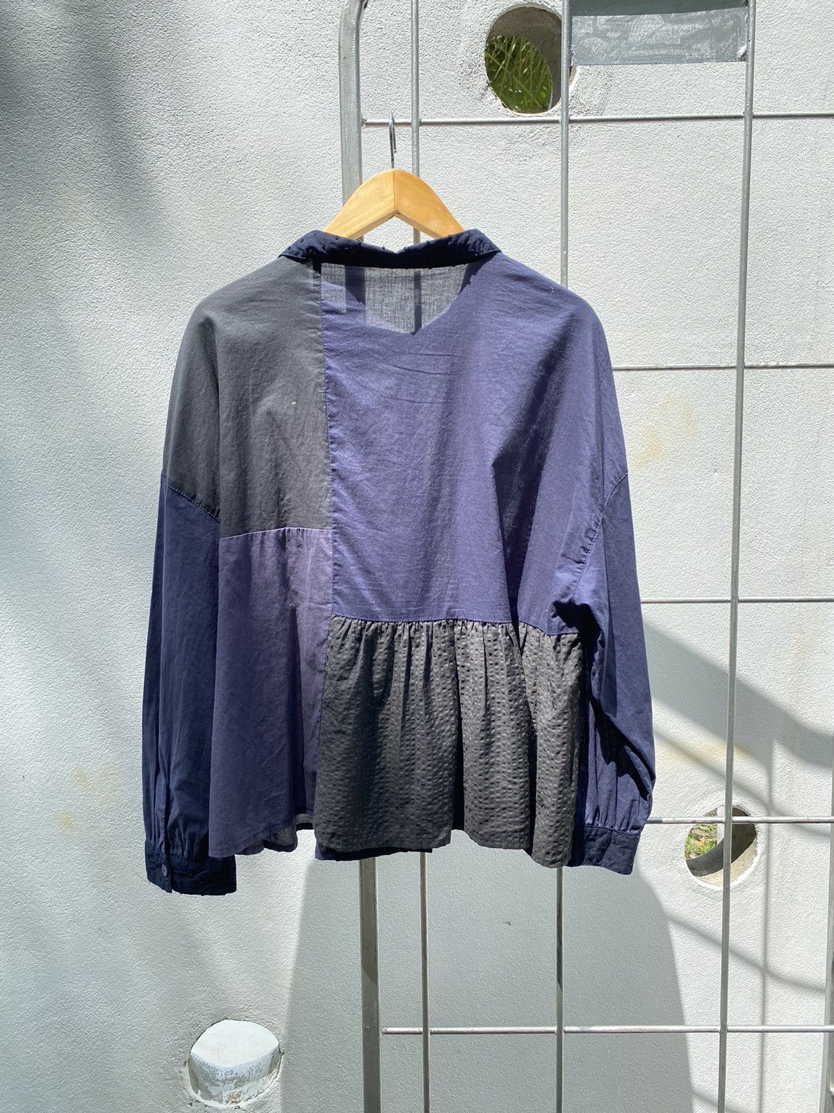 Designer × Japanese Brand l'atelier du savon Patchwork Navy and Beige Blouse Size M / US 6-8 / IT 42-44 - 9 Thumbnail