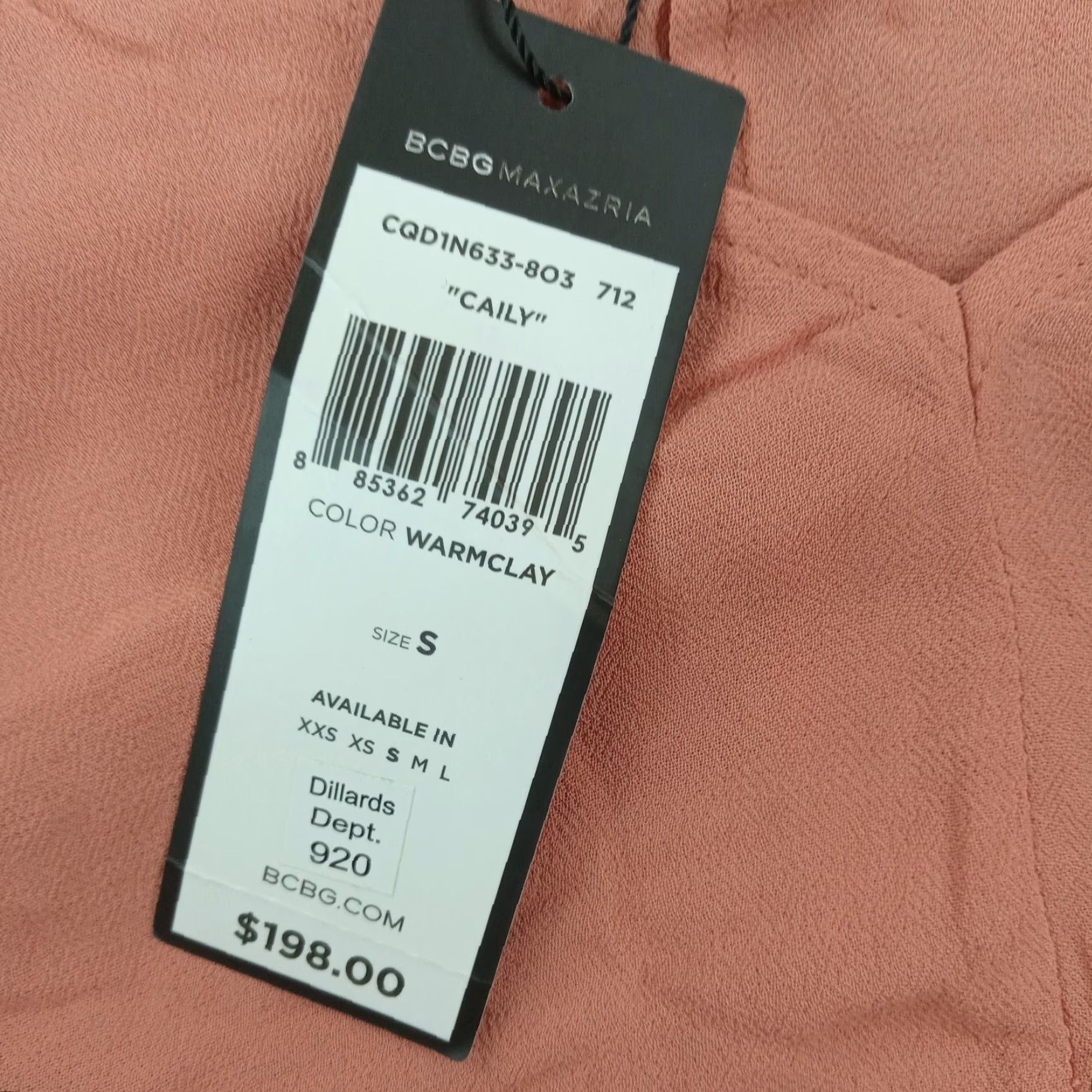 Bcbgmaxazria BCBG Maxazria Womens Small Orange V-Neck Short Sleeve Top Lightweight Casual Rayon Size M / US 6-8 / IT 42-44 - 6 Thumbnail