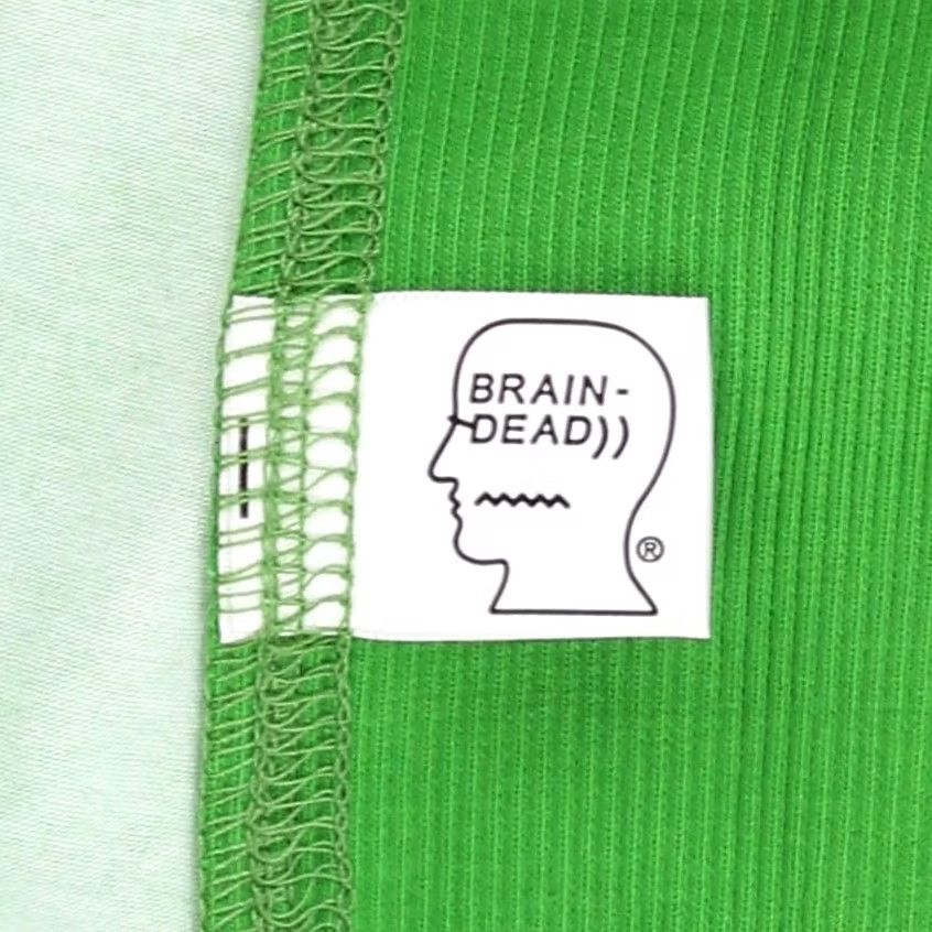 Brain Dead Brain Dead Sponge Dye Bodysuit Women’s Rib Knit Embroidered Green L Tank, Casual, Workwear, 90% Cotton 10% Spandex, Large, Sleeveless, VINTAGE? No Size L / US 10 / IT 46 - 4 Thumbnail