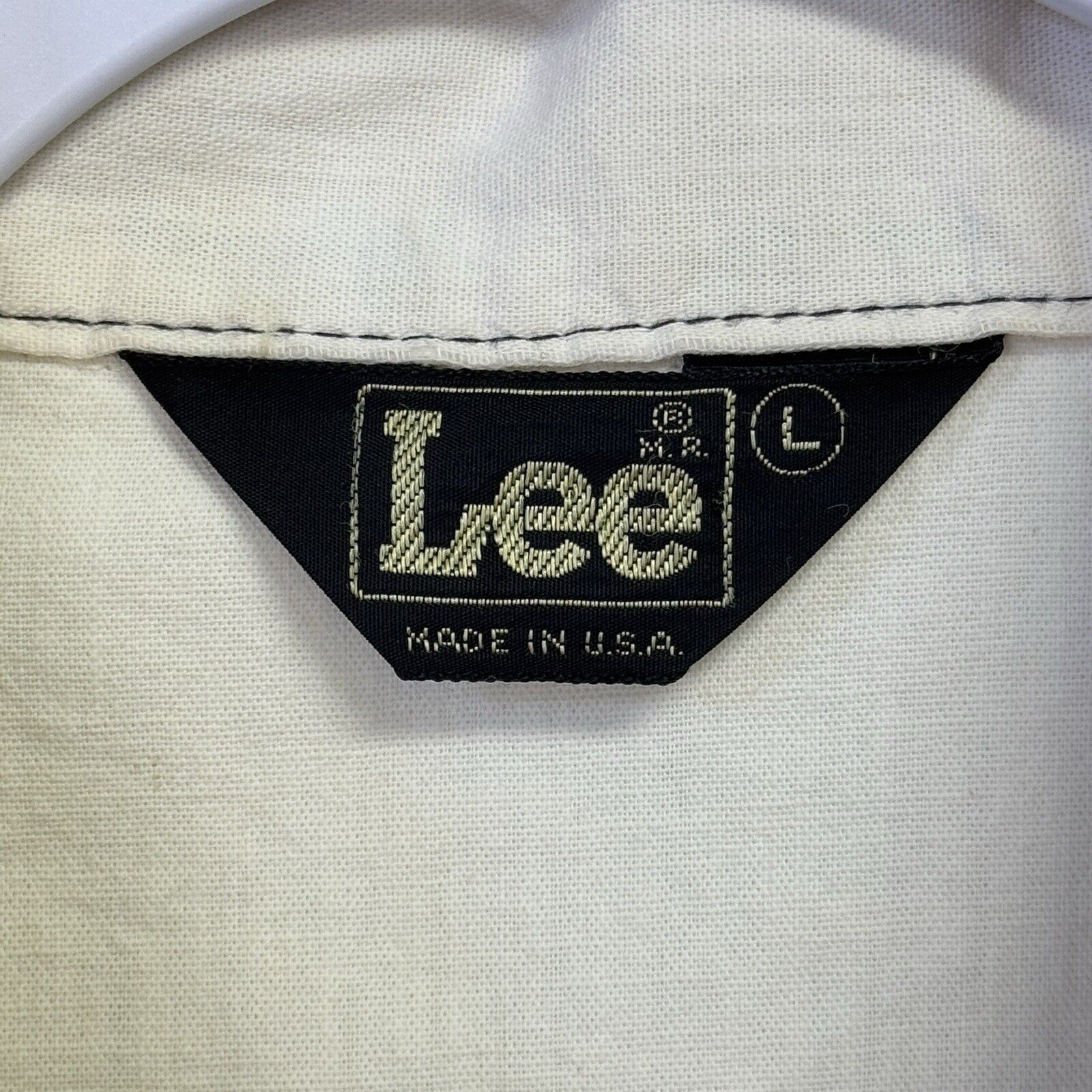 Lee × Vintage Vintage 70s Lee Button Snap Shirt Mens Large White Long Slee Size US L / EU 52-54 / 3 - 8 Thumbnail