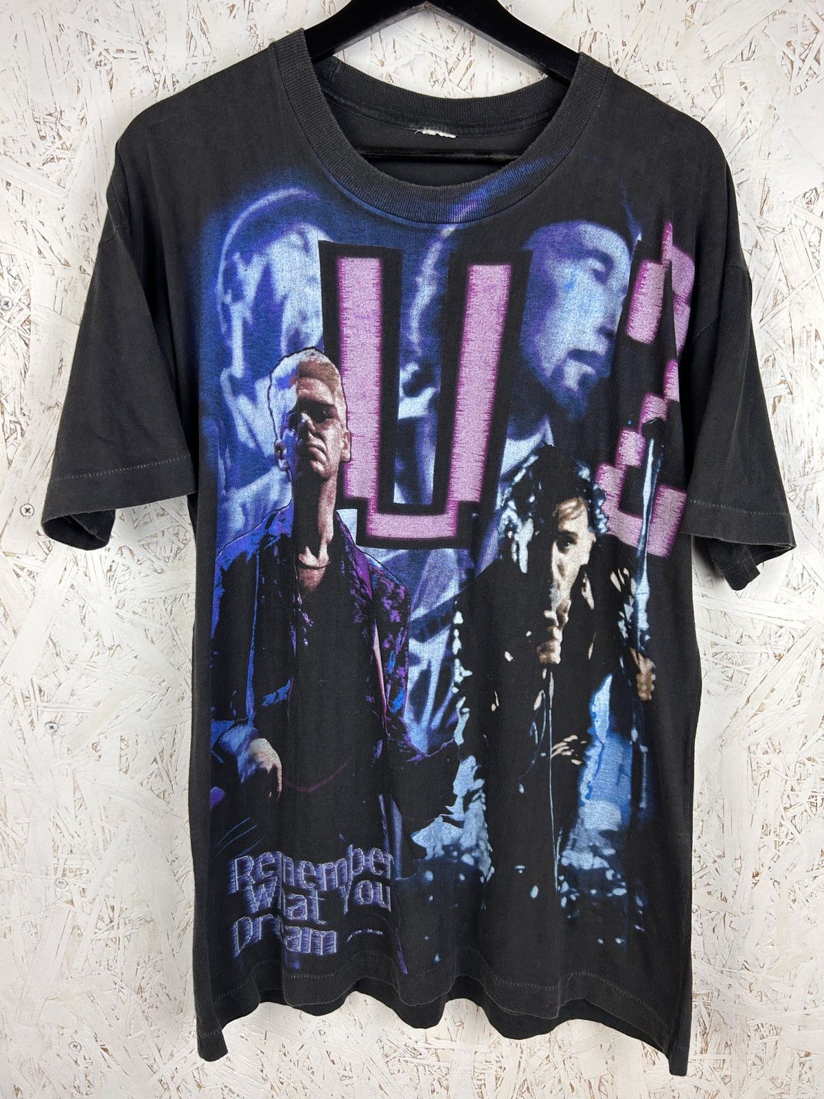 Band Tees 90s Vintage U2 Zooropa 1993 Tour AOP Crazy Bootleg T-Shirt Size US L / EU 52-54 / 3 - 1 Thumbnail