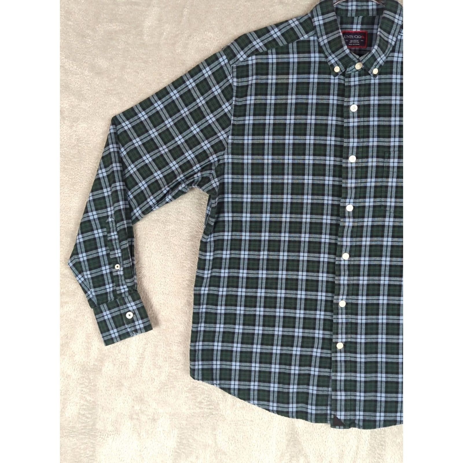 UNTUCKit UNTUCKit Shirt Mens M Casual Pocket Button-Down Plaid Blue Green Long Sleeve Size US M / EU 48-50 / 2 - 2 Thumbnail