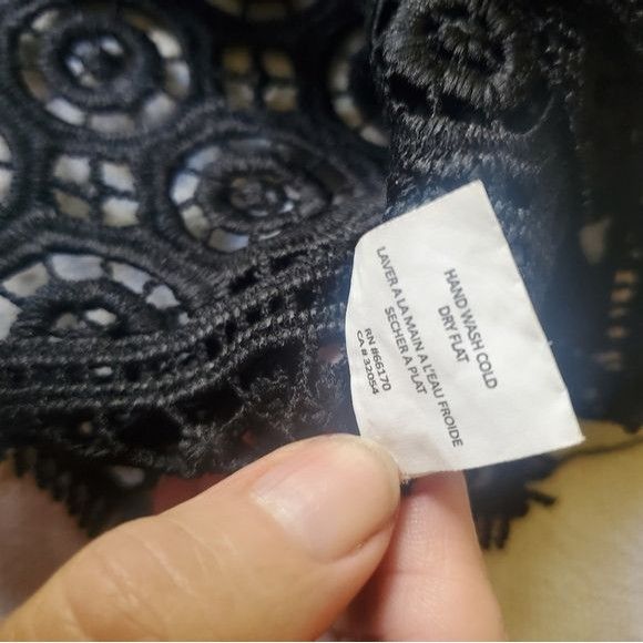 Anthropologie Anthropologie Deletta Black Lace Sz. M Shell Top Size M / US 6-8 / IT 42-44 - 6 Thumbnail