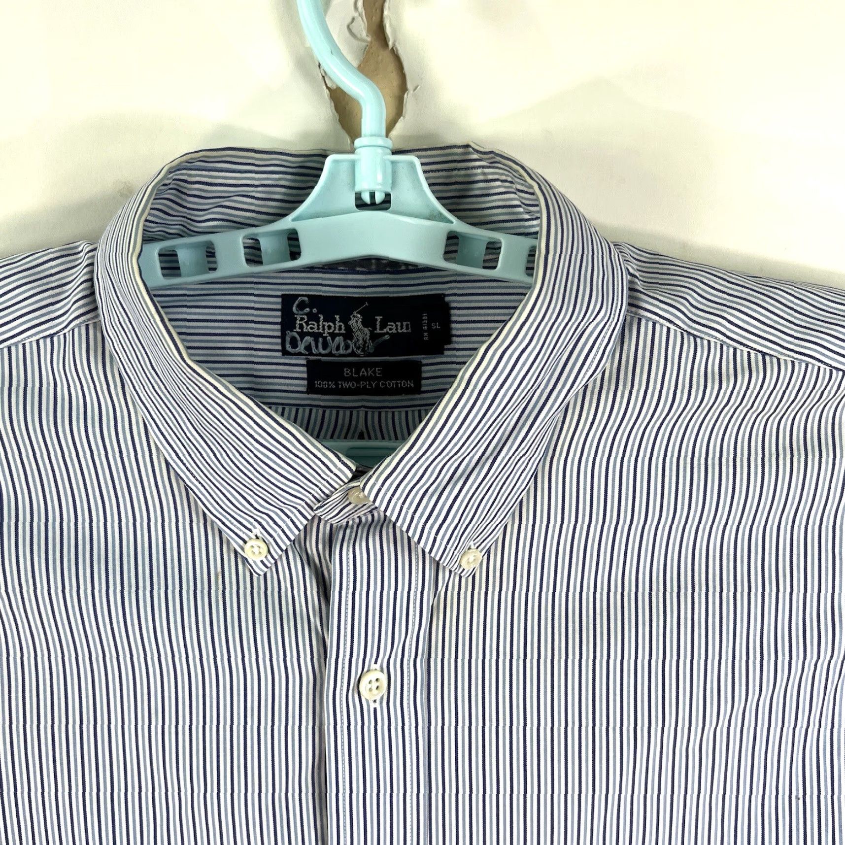 Ralph Lauren Ralph Lauren Blake Striped Button-Down Shirt Mens 2XL Blue Long Sleeve Regular Fit Size US XXL / EU 58 / 5 - 3 Thumbnail