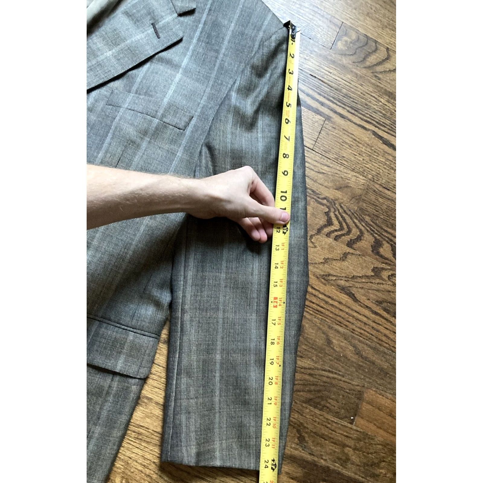 Vintage Hickey Freeman Mens Sport Coat Size 48R Plaid Check 2 Button Jacket Blazer Boys Mens Size 48R - 7 Thumbnail