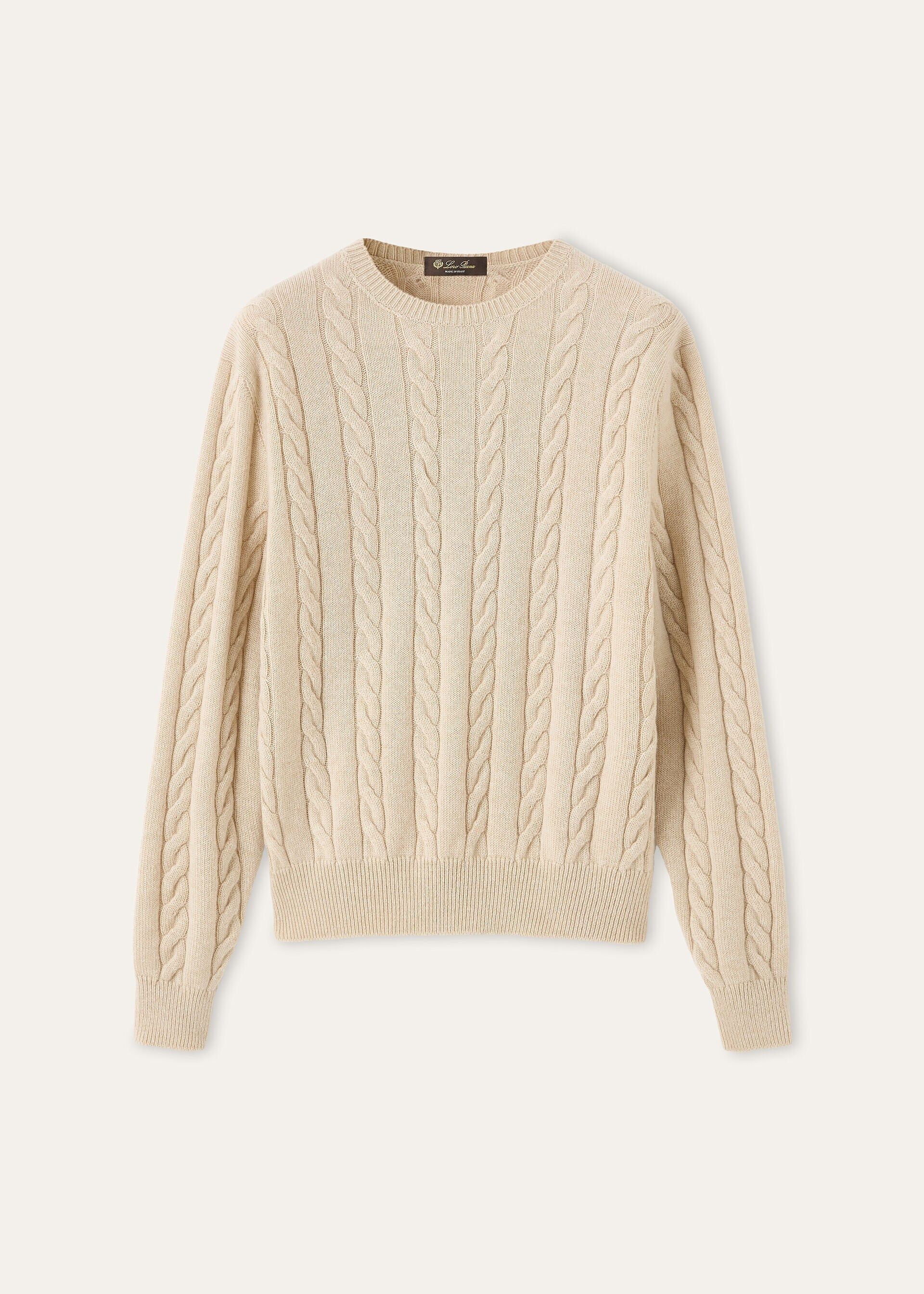 Loro Piana os11x0426 FAQ4509 Cedar Crewneck Sweater in Natural Melange Size S / US 4 / IT 40 - 1 Thumbnail