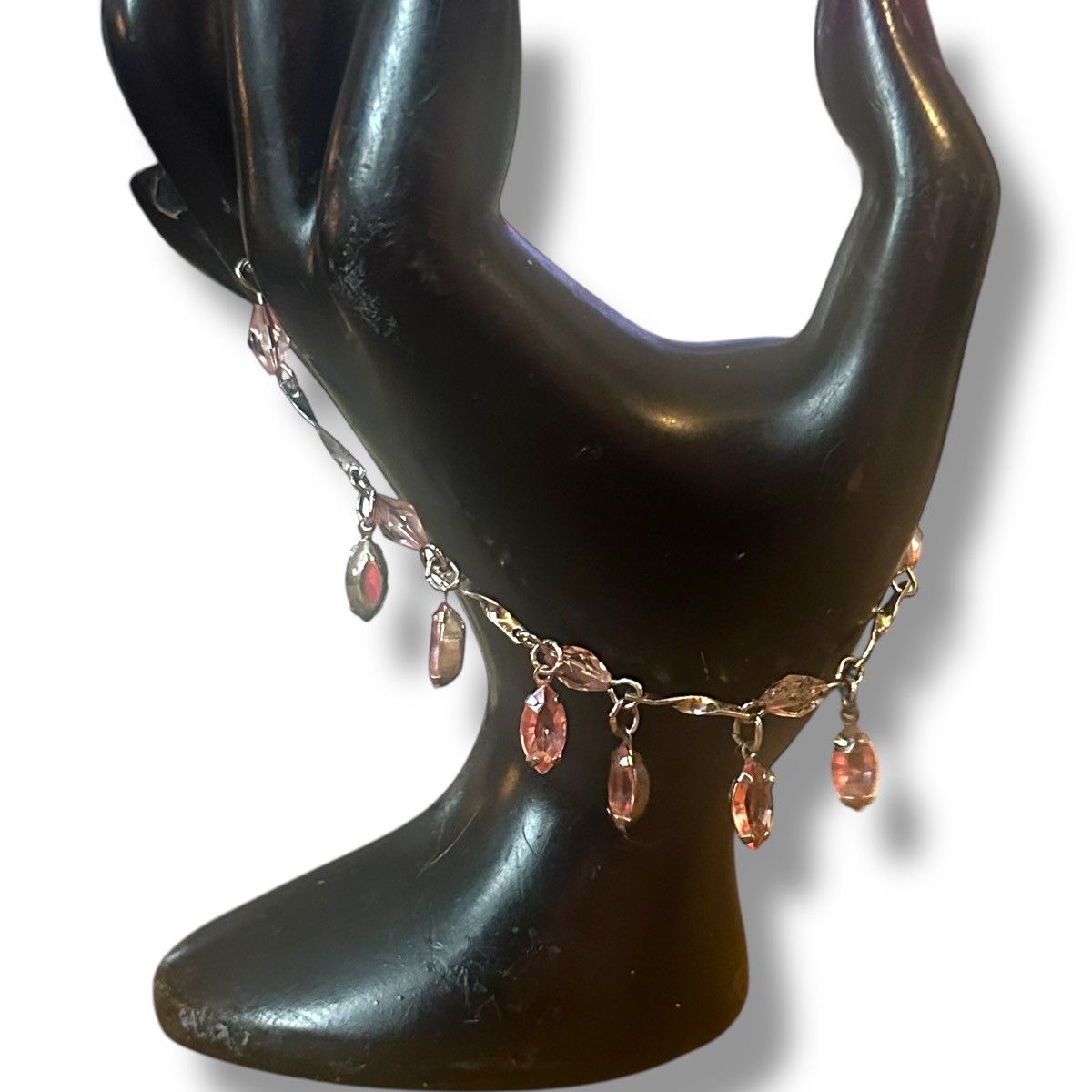 Other Silver tone pink gemstones dangle charm bracelet Size ONE SIZE - 2 Thumbnail