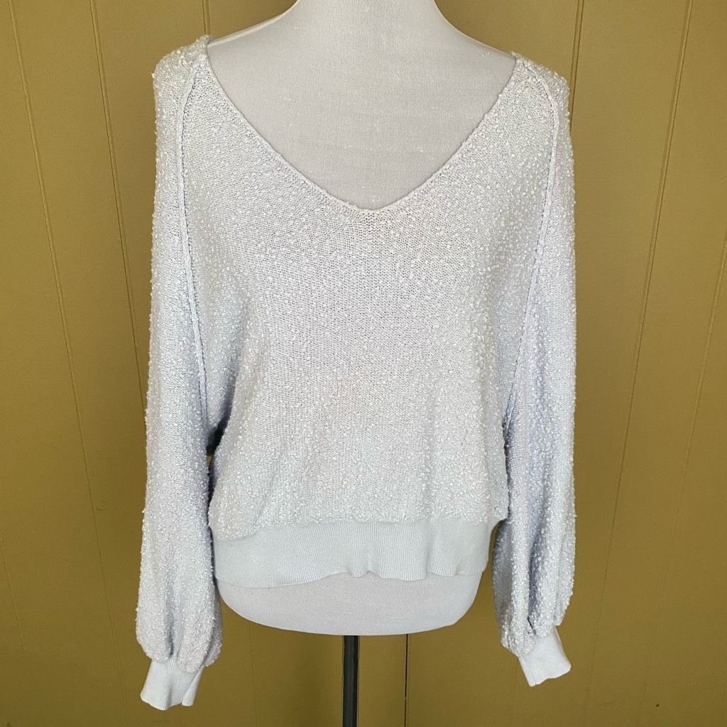 Free People Free people women S v-cut Longsleeve textured sweater light Size S / US 4 / IT 40 - 1 Thumbnail