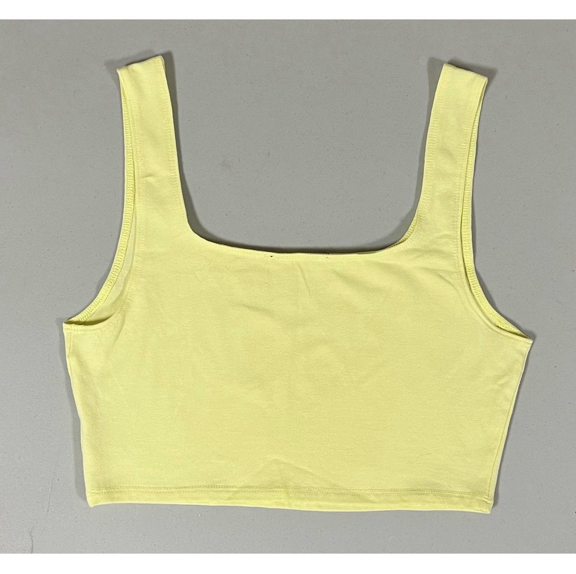 Vintage Yellow Pastel Tank Crop Top Shirt Cami Camisole Tee Size M🌝✨ Size M / US 6-8 / IT 42-44 - 2 Thumbnail