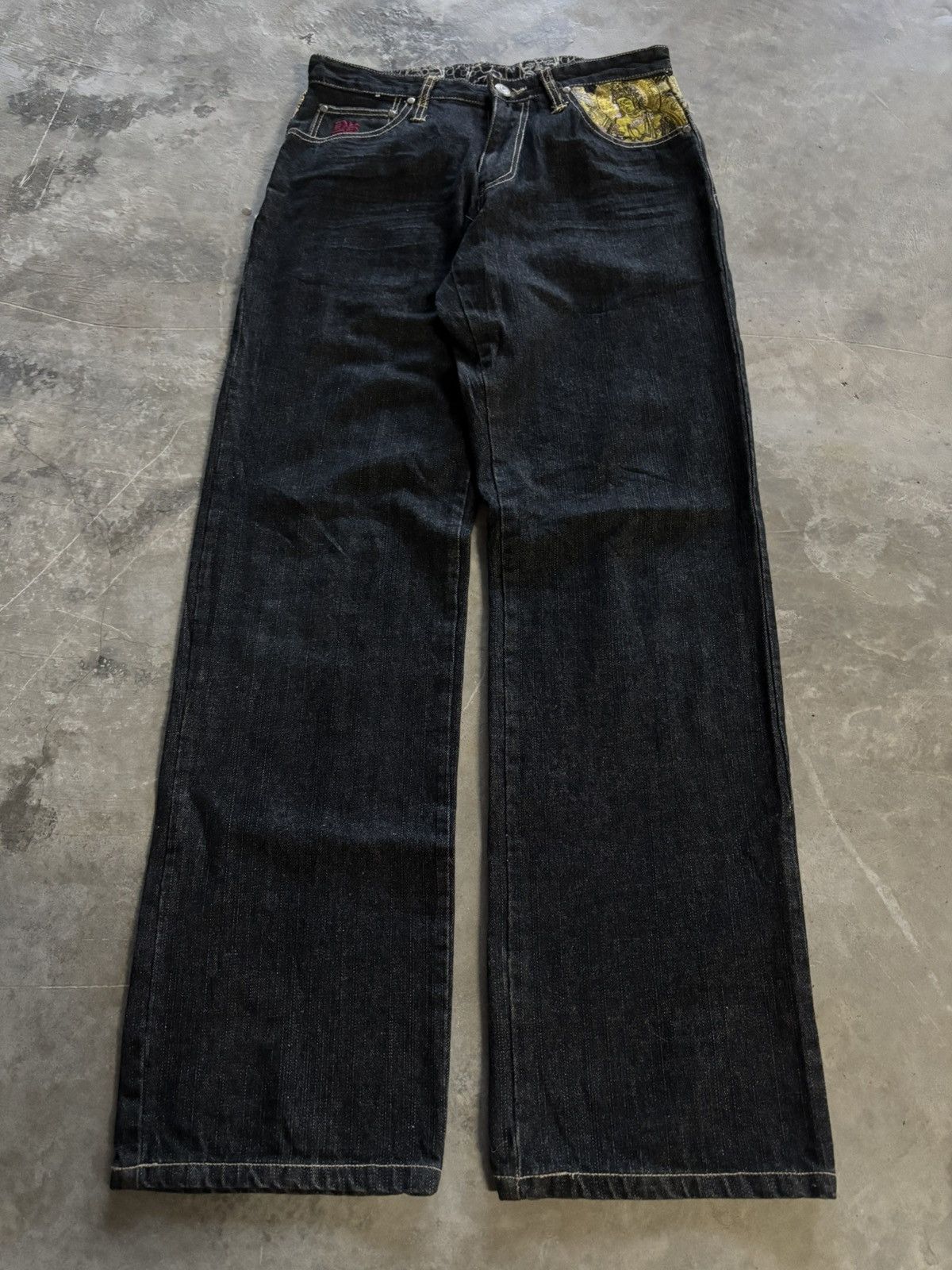 Japanese Brand GUMU buddha hindu japanese denim sukajan karakuri tamashii Size US 30 / EU 46 - 2 Thumbnail