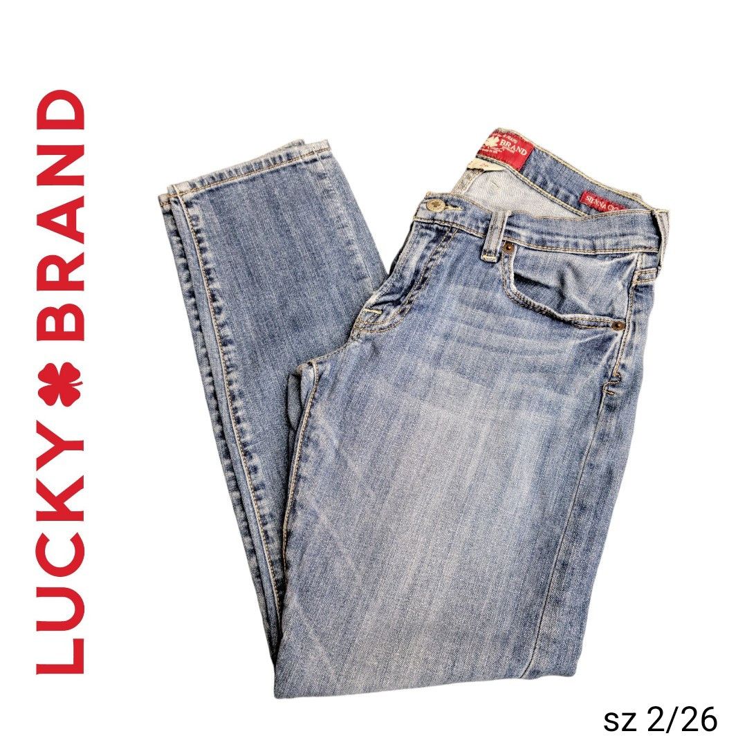 Lucky Brand Lucky Brand Sienna Cigarette Distressed Blue Denim Jeans Size 26" / US 2 / IT 38 - 1 Thumbnail
