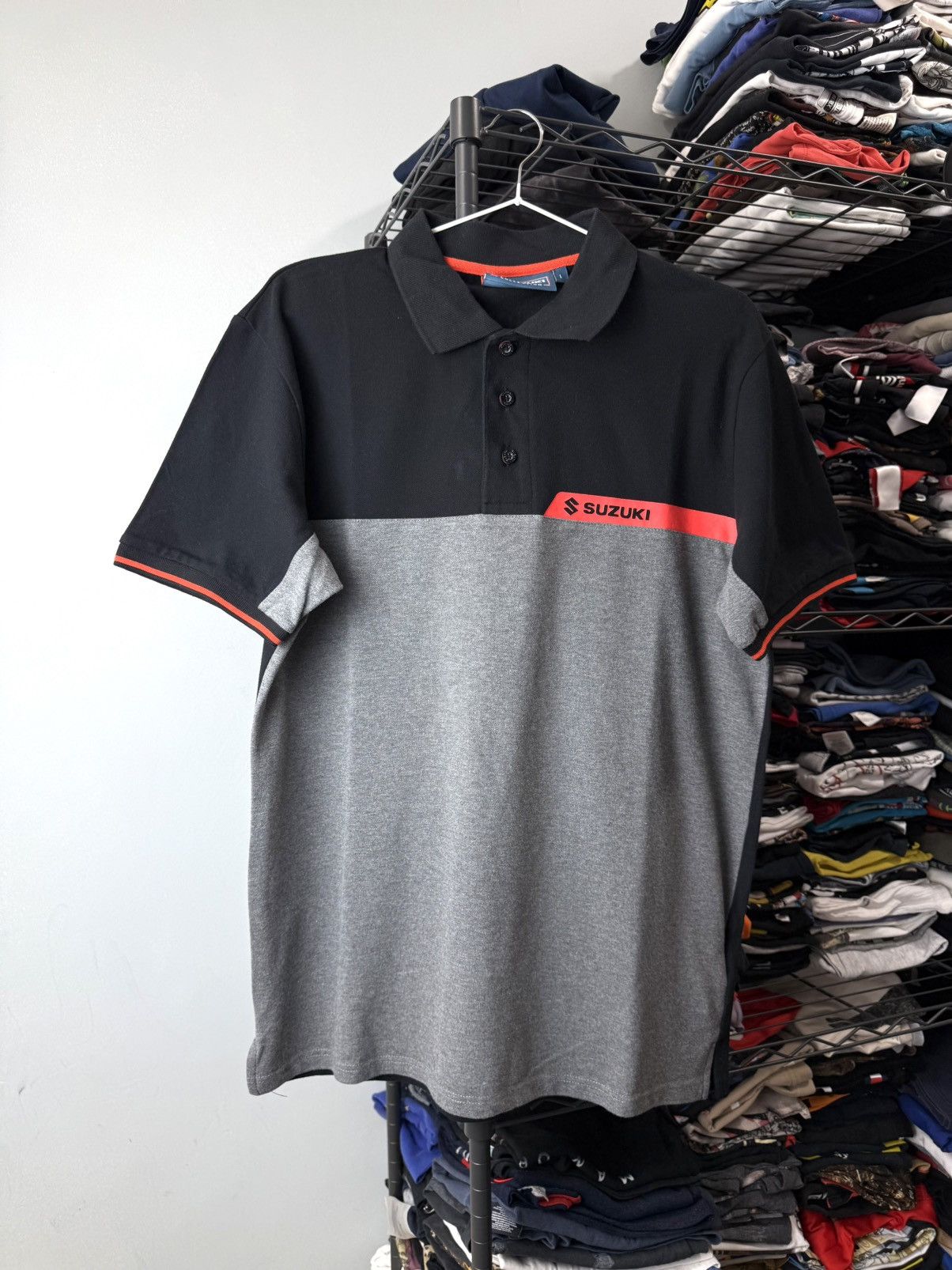 Honda Rare! 2000’s Vintage Suzuki Racing Polo T Shirt Yamaha BMW Size US L / EU 52-54 / 3 - 1 Thumbnail
