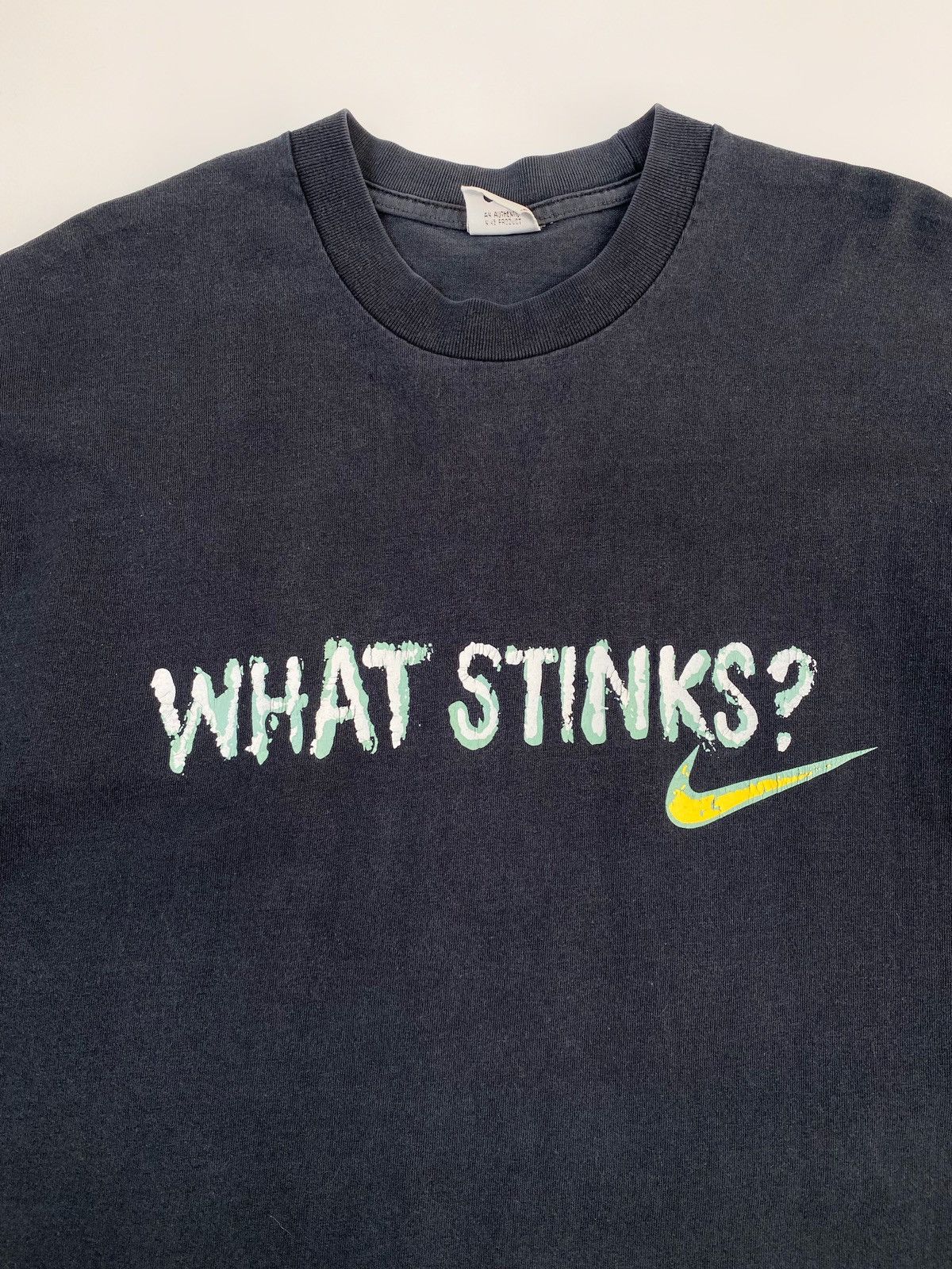 Vintage 1990’s Vintage Nike Parody What Stinks? Quote Graphic Tee Size US XL / EU 56 / 4 - 2 Thumbnail
