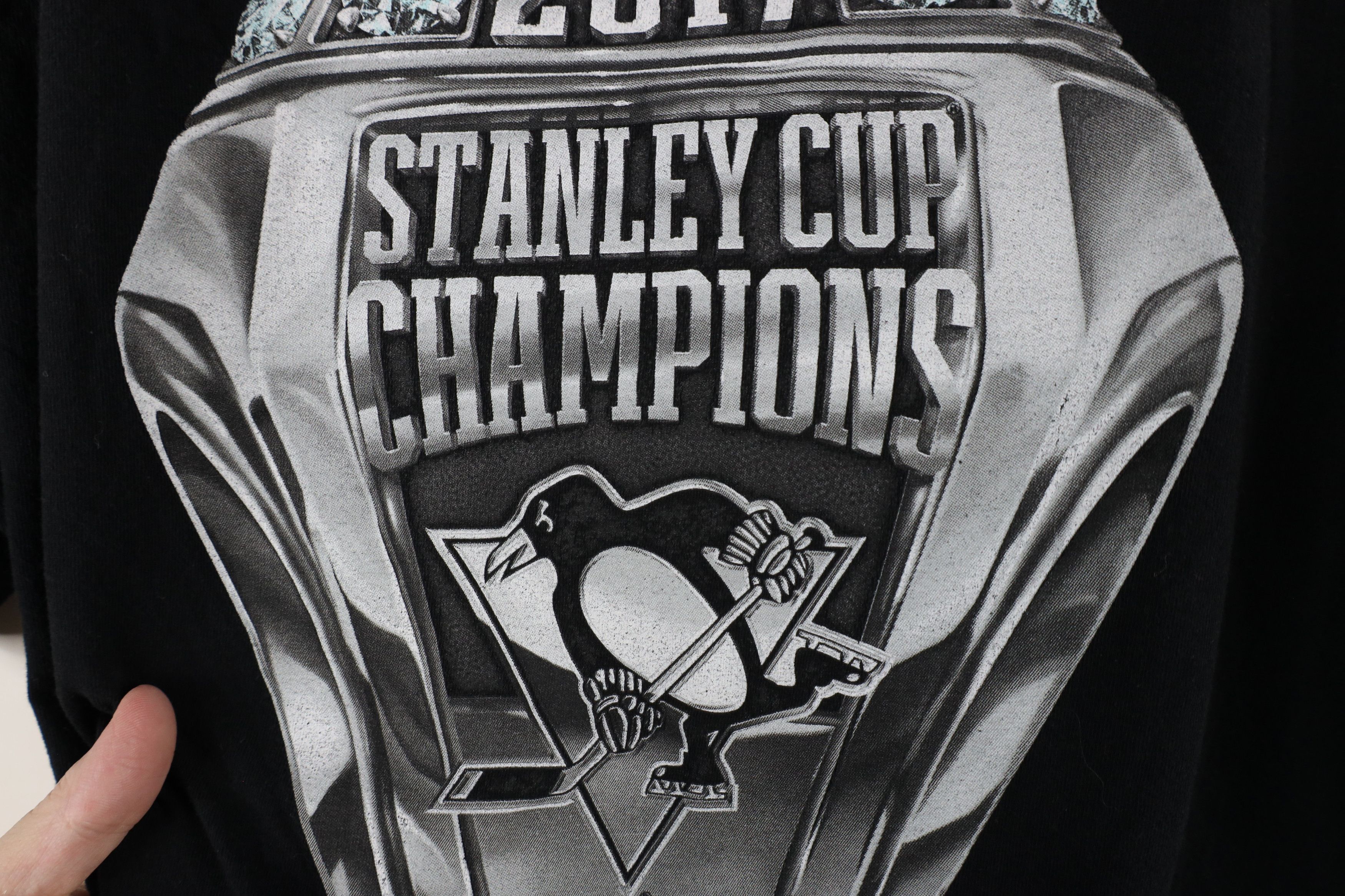 Reebok × Vintage Vintage Y2K Reebok Penguins Stanley Cup Champs Ring T-Shirt Size US L / EU 52-54 / 3 - 7 Thumbnail