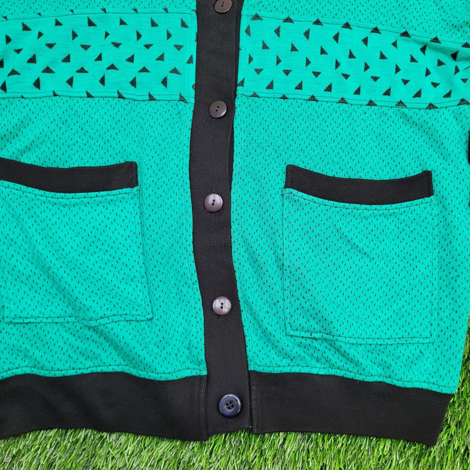 Vintage VTG Gitano Cardigan Womens Small 22x26 Baggy Blue-Green 90s Size S / US 4 / IT 40 - 3 Thumbnail