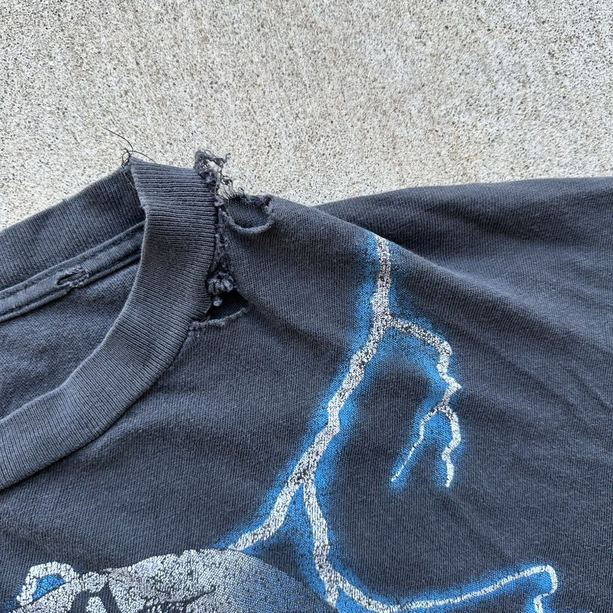 Vintage Vintage American Thunder T Shirt 90s Lighting Wolf Biker AOP Size US XL / EU 56 / 4 - 3 Thumbnail
