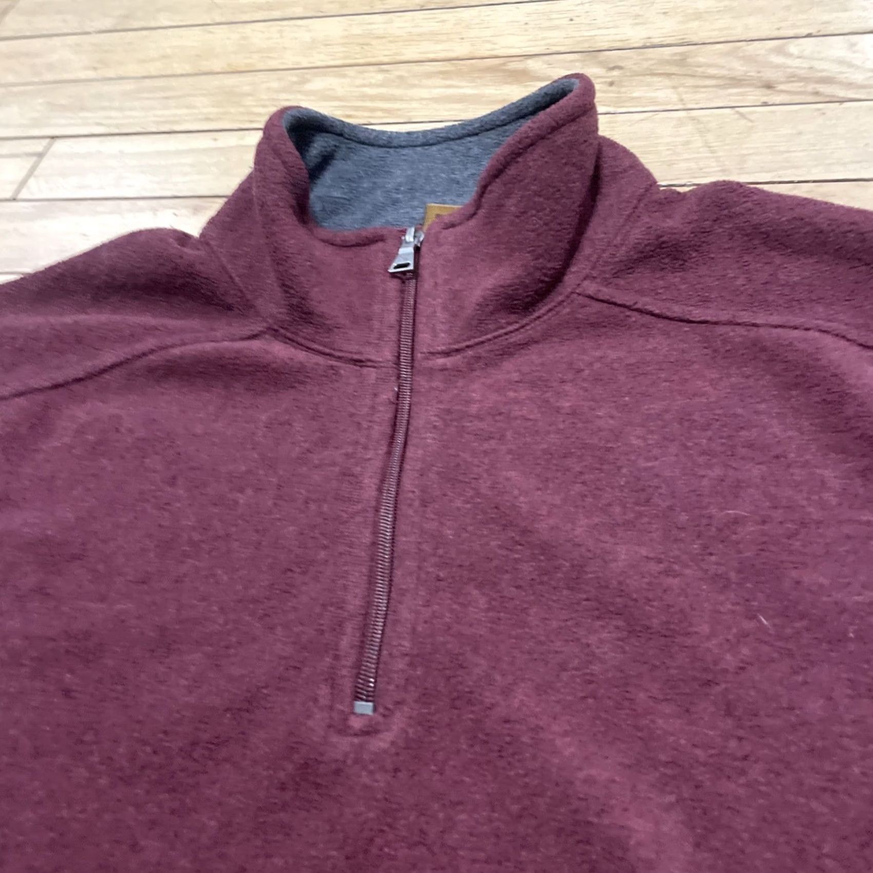Vintage St. John's Bay Y2k Fleece Sweater Men L Red Maroon 1/4 Quarter Zip Old Money Shirt Size US L / EU 52-54 / 3 - 5 Thumbnail