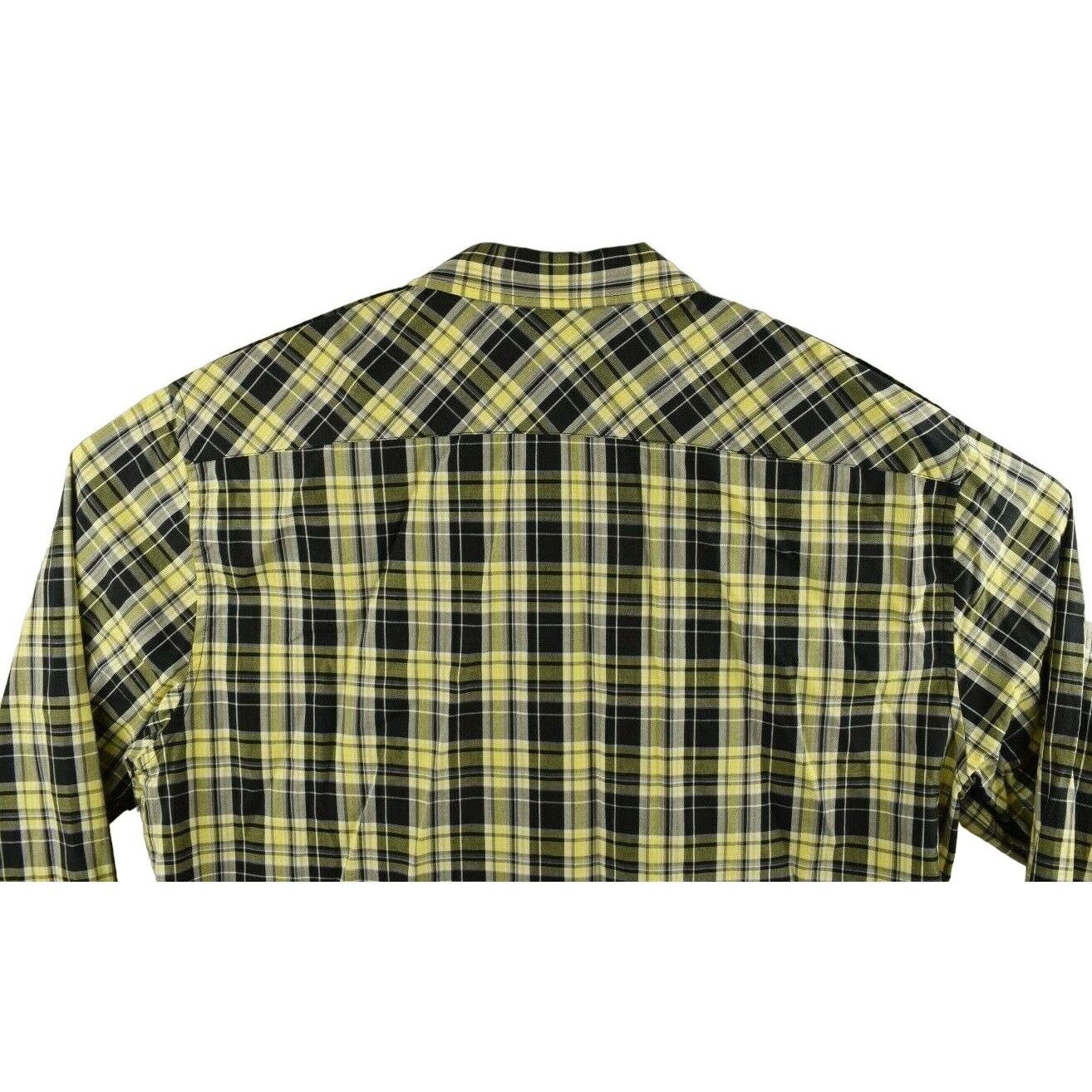 Sean John Sean John Mens XL Button Down Pocket Black and Yellow Plaid Size US XL / EU 56 / 4 - 9 Thumbnail