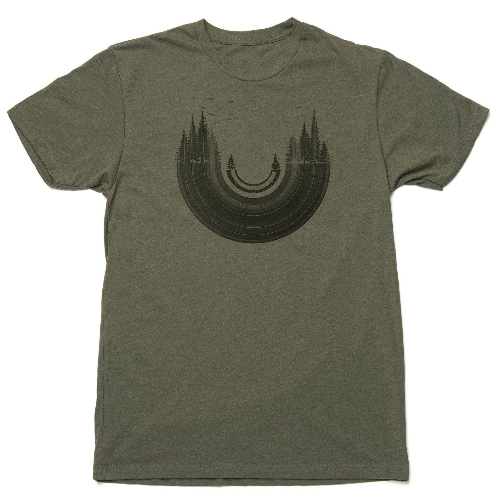 Designer × Vintage Mens Graphic Tee – Vinyl Record Forest Size US L / EU 52-54 / 3 - 2 Thumbnail