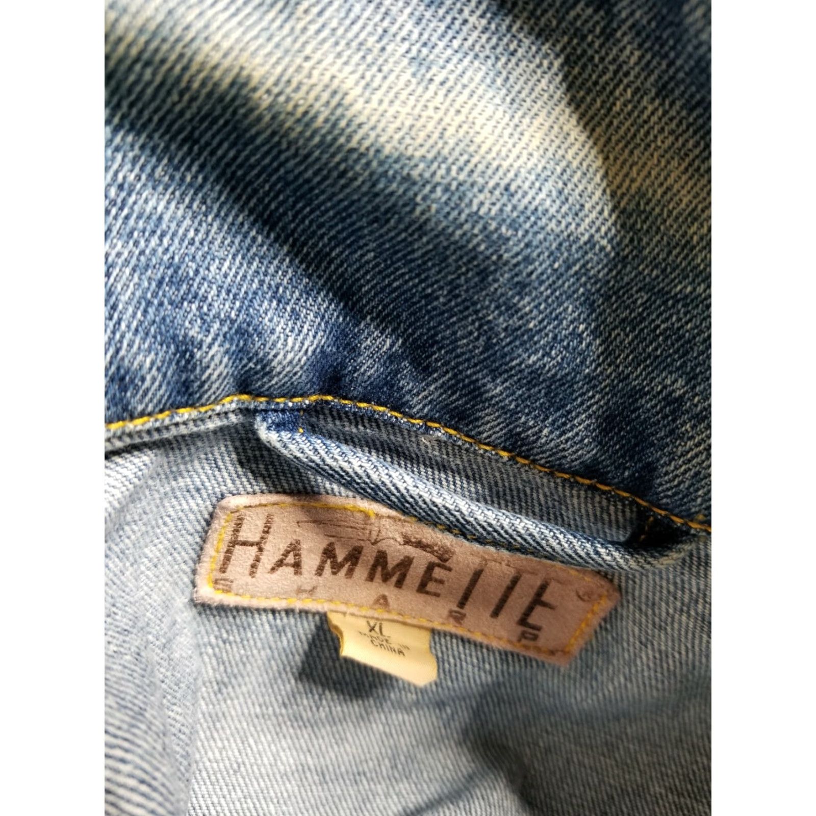 Vintage VINTAGE Hammette Sharp Denim Trucker Jacket Mens XL Blue 80s 90s Button Collar Cotton Mix Casual Jacket Size US XL / EU 56 / 4 - 5 Thumbnail