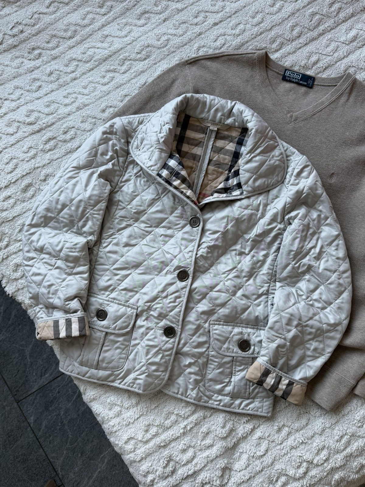 Burberry Vintage jacket quilted burberry brit gray medium Size M / US 6-8 / IT 42-44 - 8 Thumbnail
