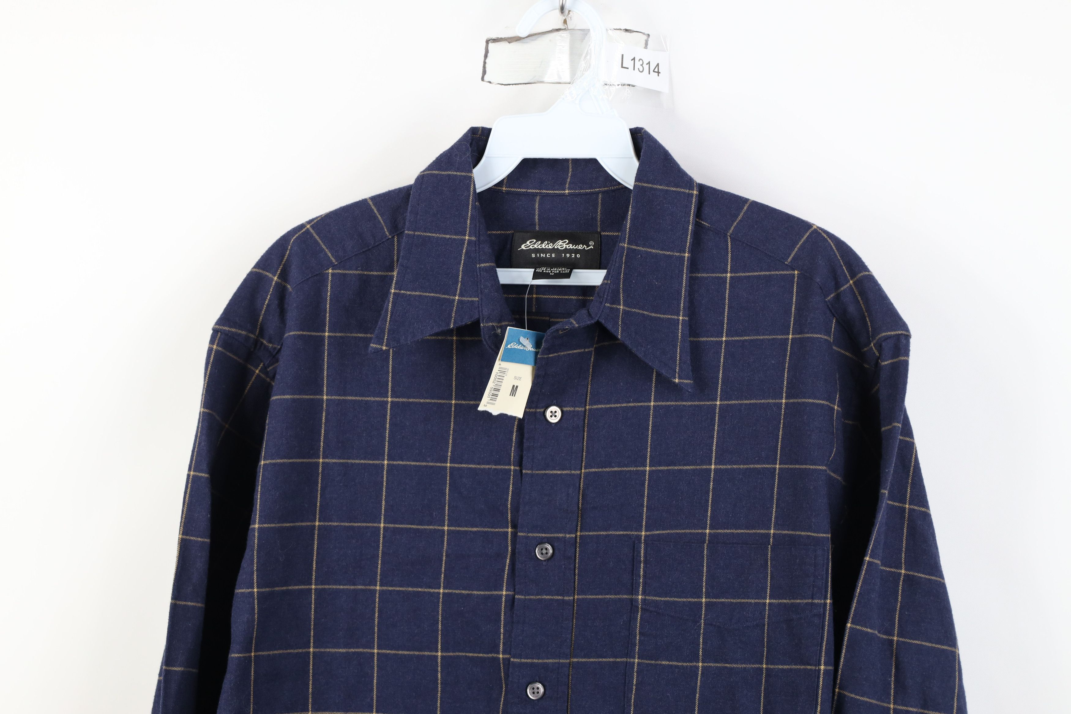 Eddie Bauer Deadstock Vintage 90s Eddie Bauer Collared Button Shirt Blue Size US M / EU 48-50 / 2 - 2 Thumbnail
