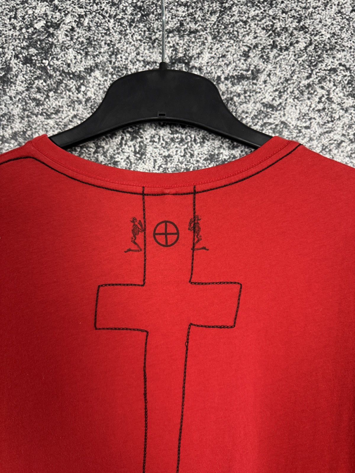 Japanese Brand Religion Red T-Shirt Playing Skeleton Graphic Tee Size L-XL Size US L / EU 52-54 / 3 - 15 Thumbnail