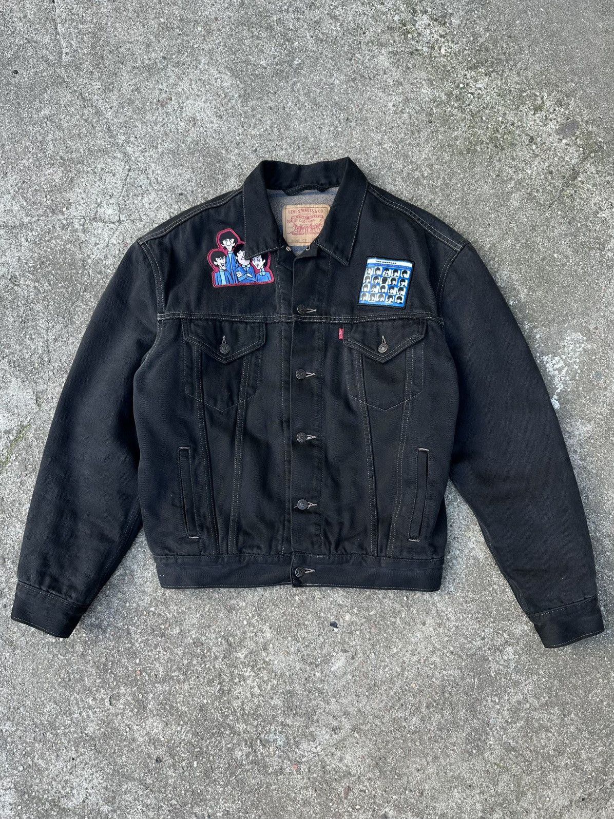 Vintage Levi’s denim for layer BLACK Levi's x The Beatles black denim 90s vinatge jacket size L