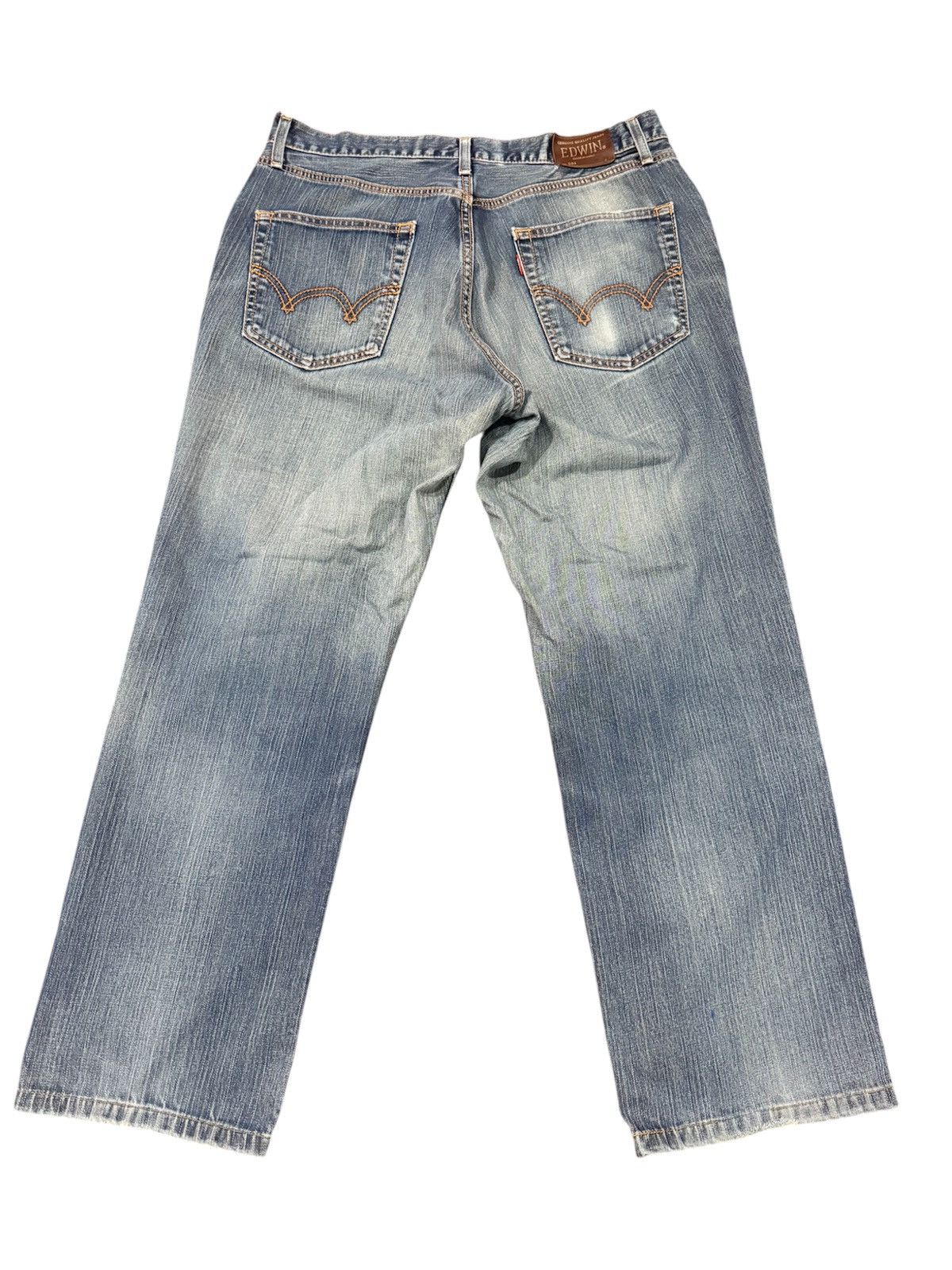 Japanese Brand Edwin 504 Distressed Straight Fit Japanese Brand Jeans Size US 36 / EU 52 - 2 Thumbnail