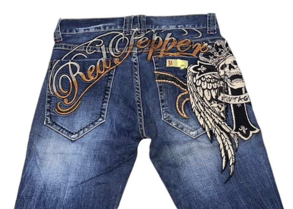 Affliction × If Six Was Nine × Japanese Brand Rare design Red pepper jeans Size US 31 - 3 Thumbnail