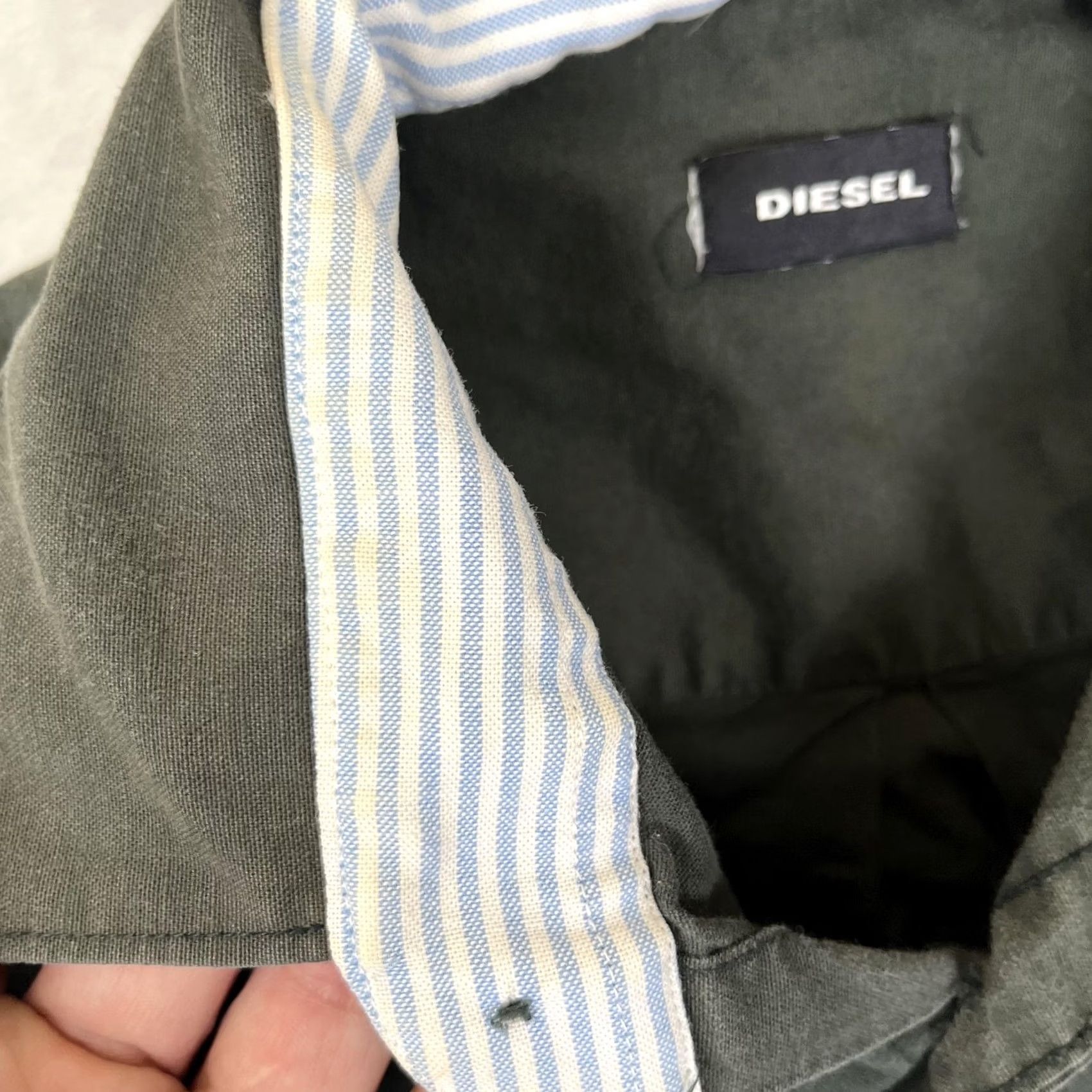 Diesel Diesel Shirt Men's Large Green Long Sleeve Button Front Embroidered Logo Casual Size US L / EU 52-54 / 3 - 6 Thumbnail