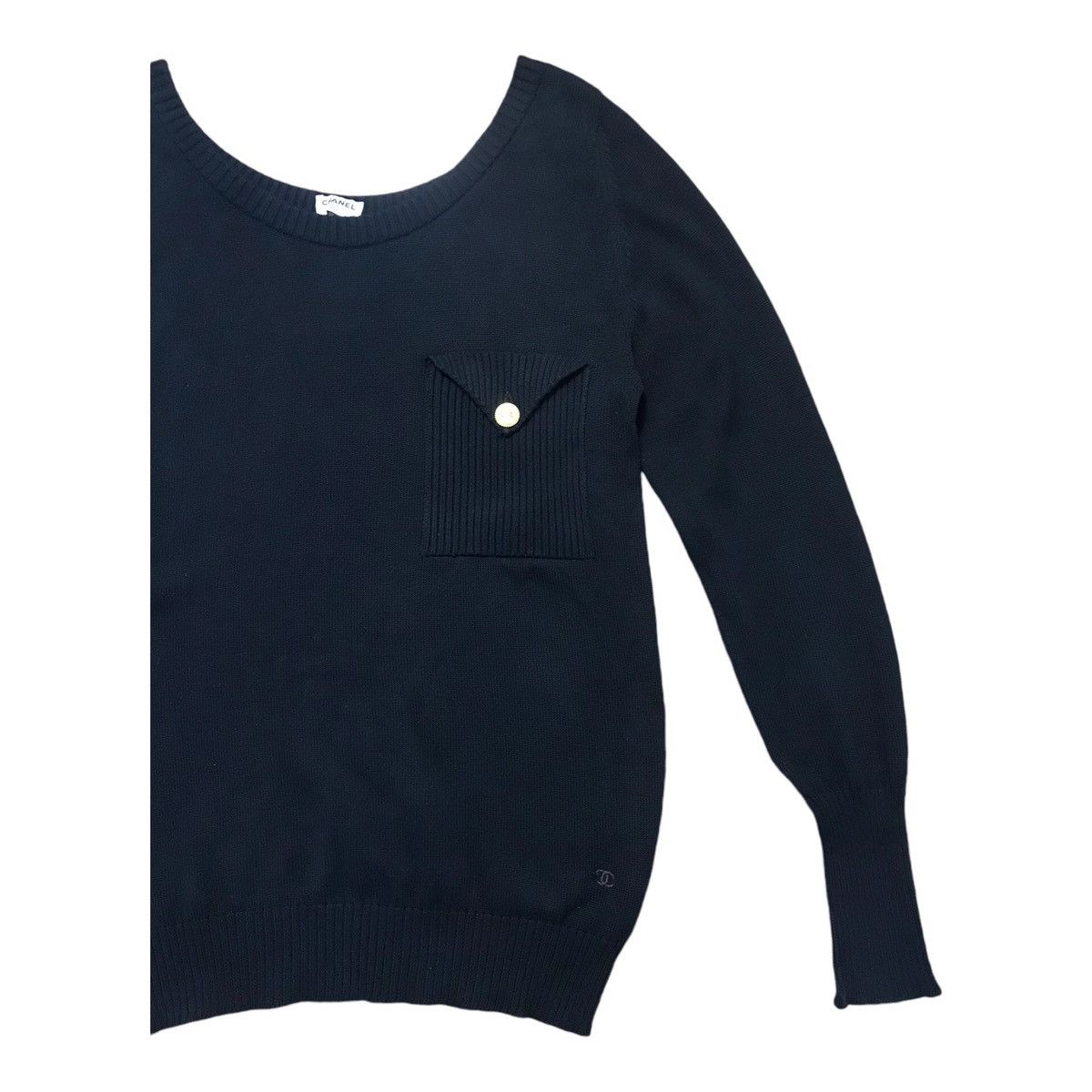 Chanel × Vintage Chanel Scoop Neckline Knitwear Sweater Size S / US 4 / IT 40 - 3 Thumbnail