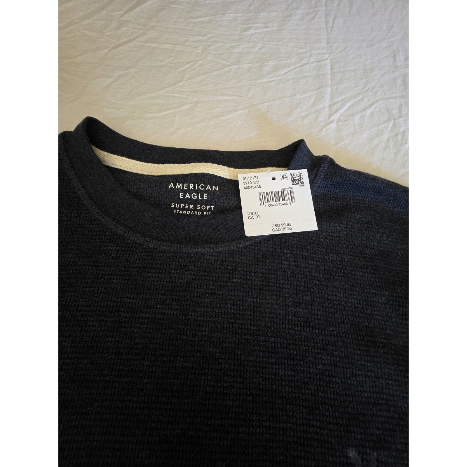 American Eagle Outfitters American Eagle Men's Size Xl Long sleeve Grey Thermal Shirt Size US XL / EU 56 / 4 - 2 Thumbnail