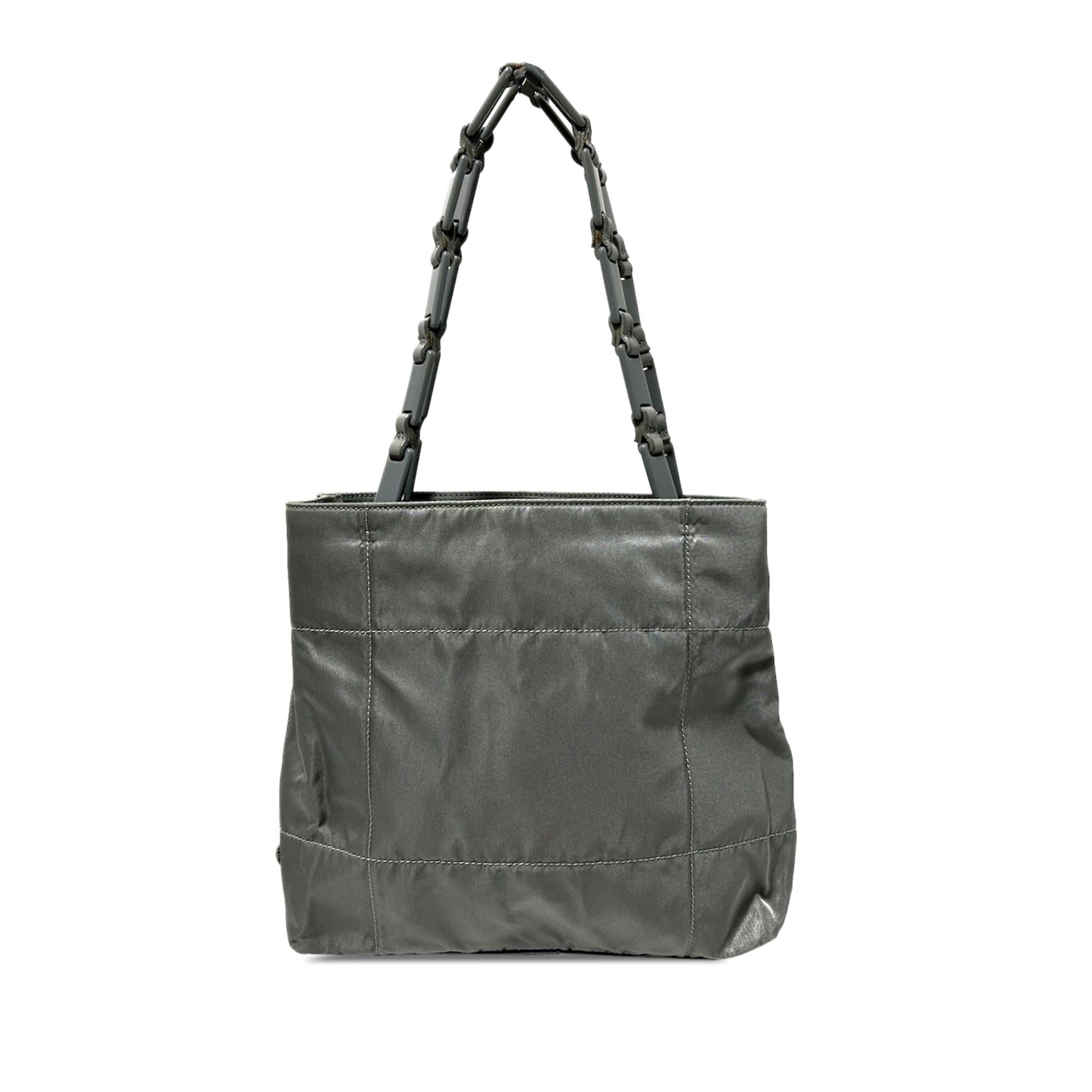 image of Prada Tessuto Chain Shoulder Bag in Grey, Women's