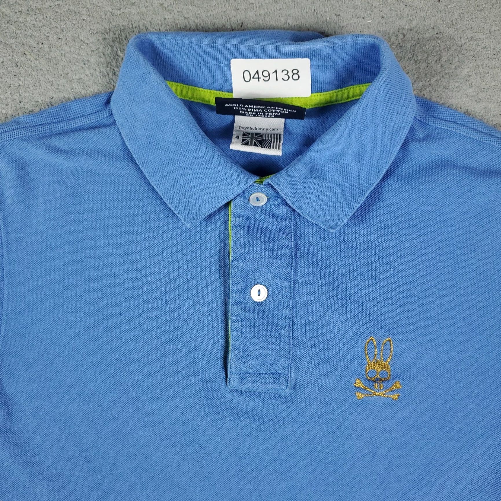 Psycho Bunny VINTAGE Psycho Bunny Polo Shirt Mens Size 4 Blue Skull Crossbones Short Sleeve Polo Mens Size US S / EU 44-46 / 1 - 2 Thumbnail