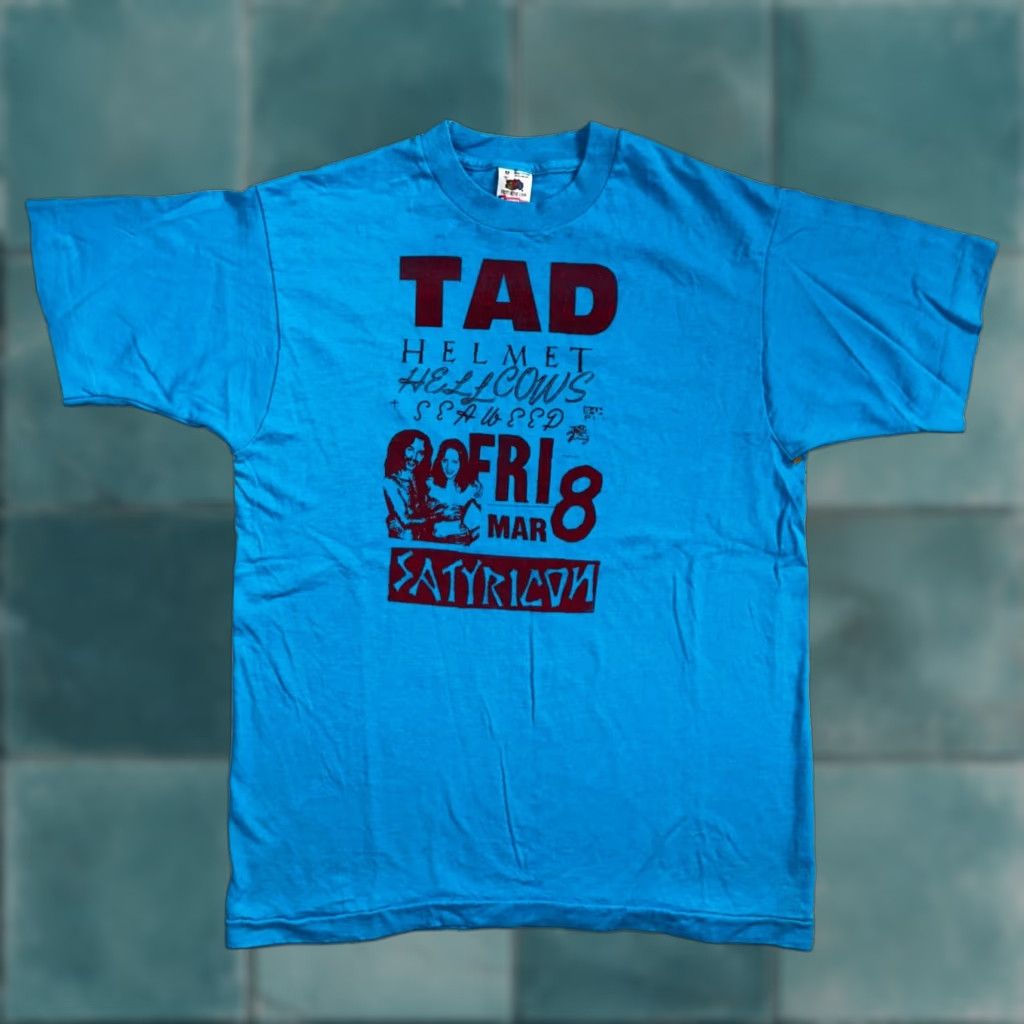 Fruit Of The Loom VINTAGE Sub Pop Tad Concert 90s VTG T Shirt Helemt Hellcows Seaweed Satyricon Nirvana M Men Medium Blue Shirt 90s Theme Size US M / EU 48-50 / 2 - 1 Thumbnail