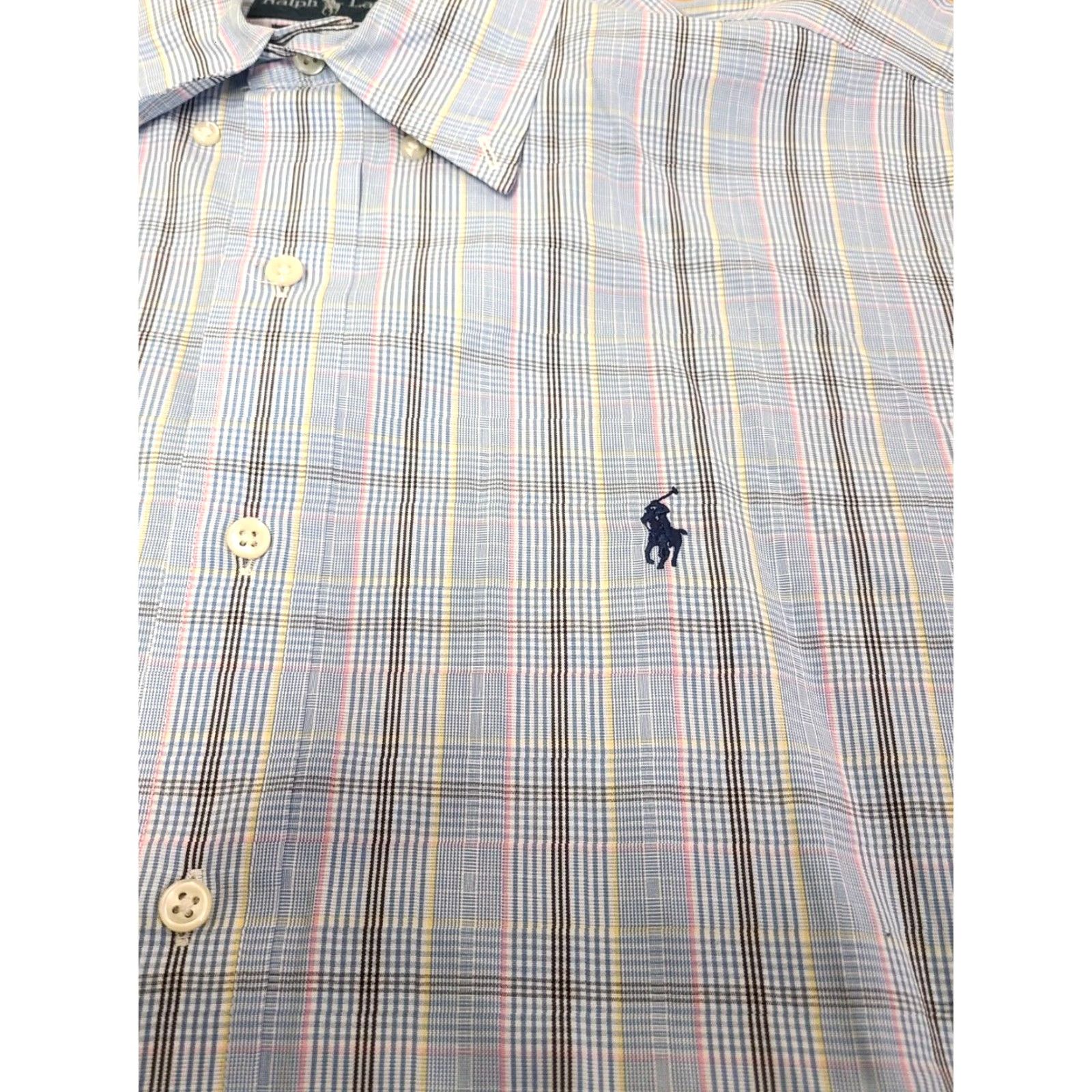 Polo Ralph Lauren Polo Ralph Lauren Shirt Men's Blue Pink Plaid Large Long Sleeve Button Blake Size US L / EU 52-54 / 3 - 4 Thumbnail