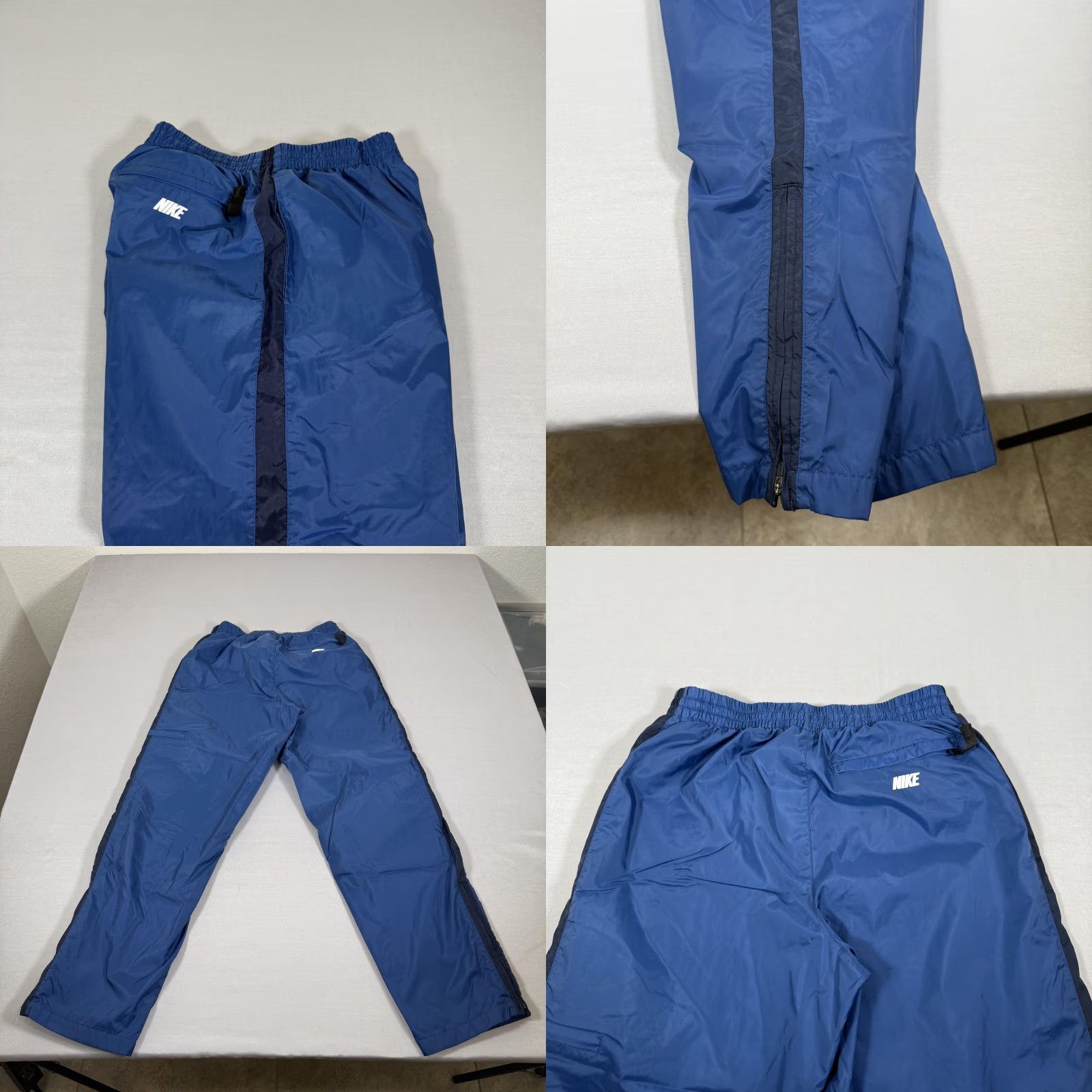 Nike VINTAGE Nike Pants Mens Medium Blue Track Windbreaker Lined Baggy Skate Gym Y2K Size US 31 - 9 Thumbnail