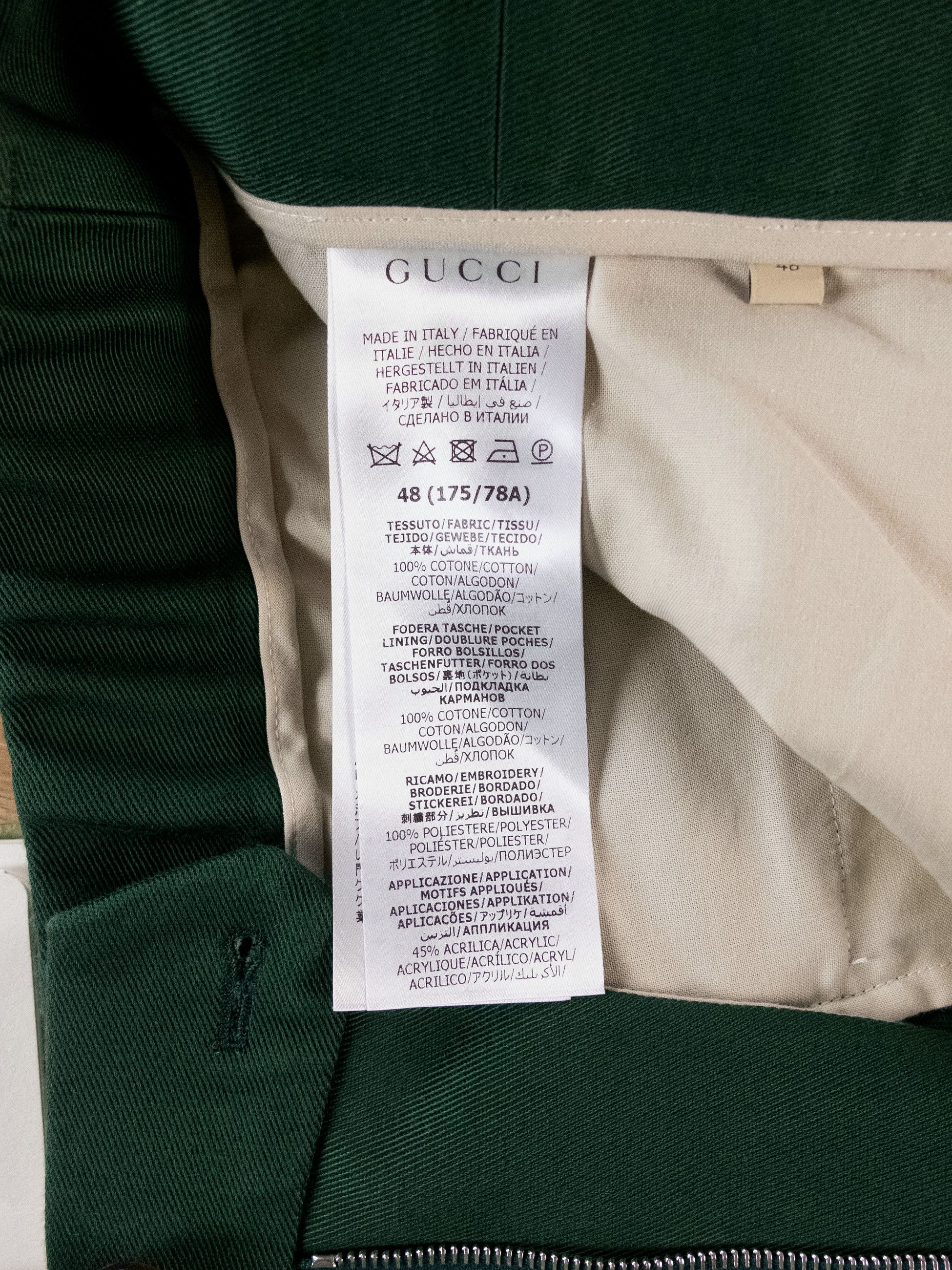 Gucci GUCCI green cotton shorts with crease and waist stripes 32 Size US 32 / EU 48 - 9 Thumbnail