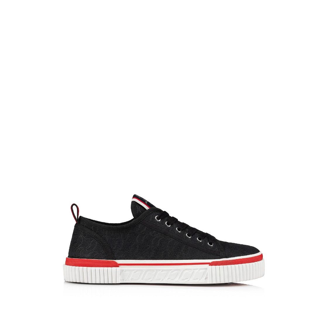 Christian Louboutin os11x0125 Pedro Junior Jacquard Low-Top Sneakers in Black Size US 9.5 / EU 42-43 - 1 Thumbnail