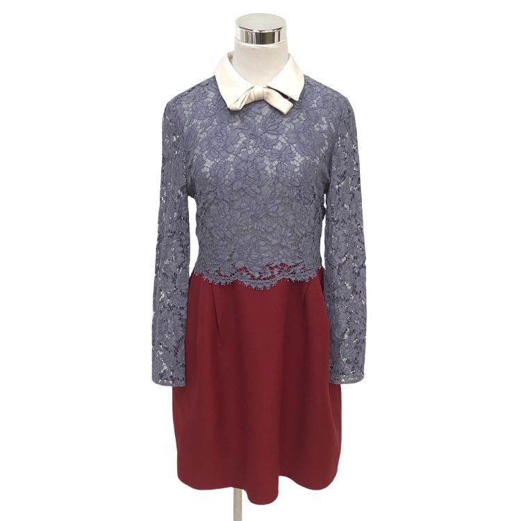 Valentino Valentino Lace Panel Bow Collar Midi Dress Size 44 Size M / US 6-8 / IT 42-44 - 1 Thumbnail