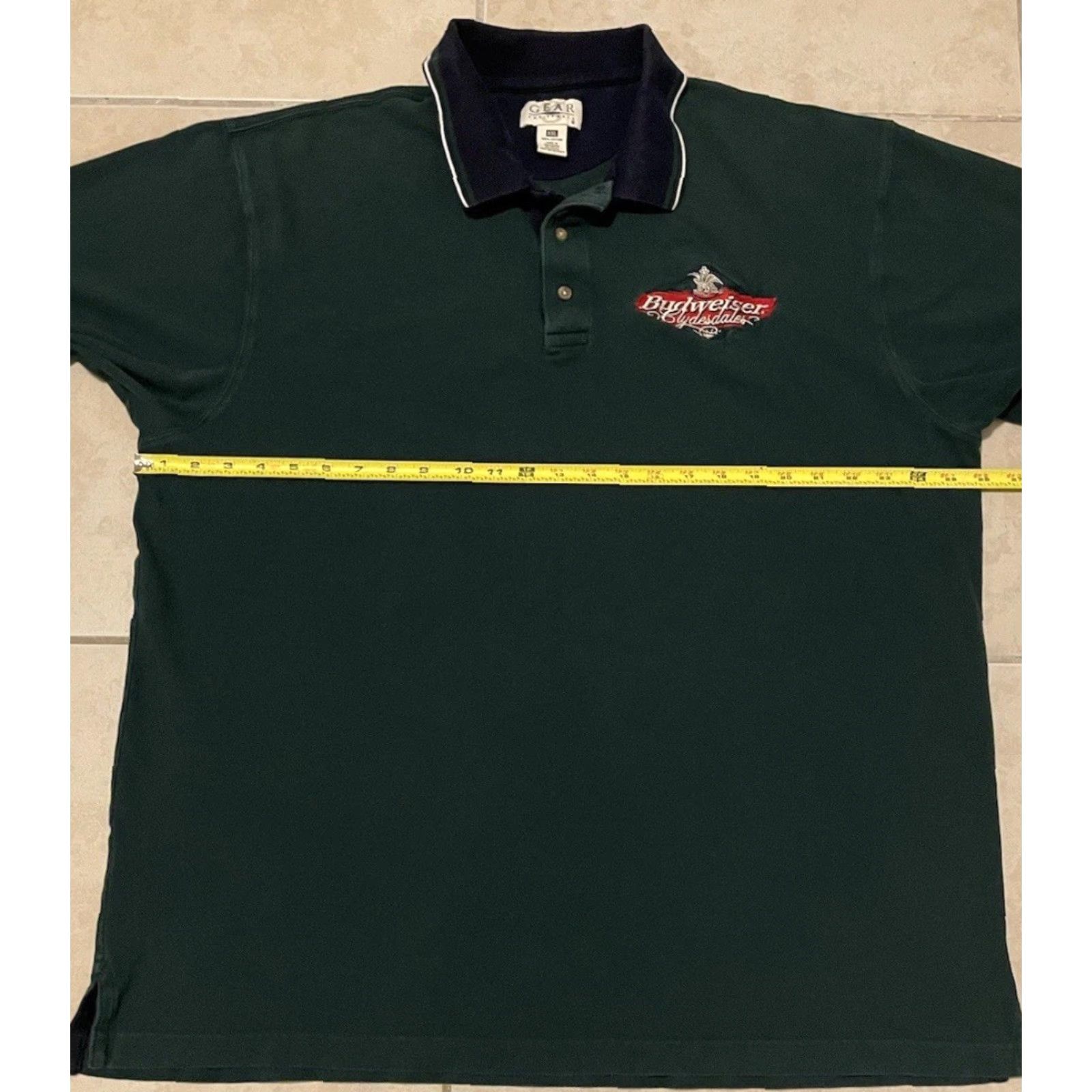 Budweiser Vtg Budweiser Clydesdales Polo Shirt Men XXL Green 90s Beer Bar Busch Grunge Horse Racing Size US XXL / EU 58 / 5 - 5 Thumbnail