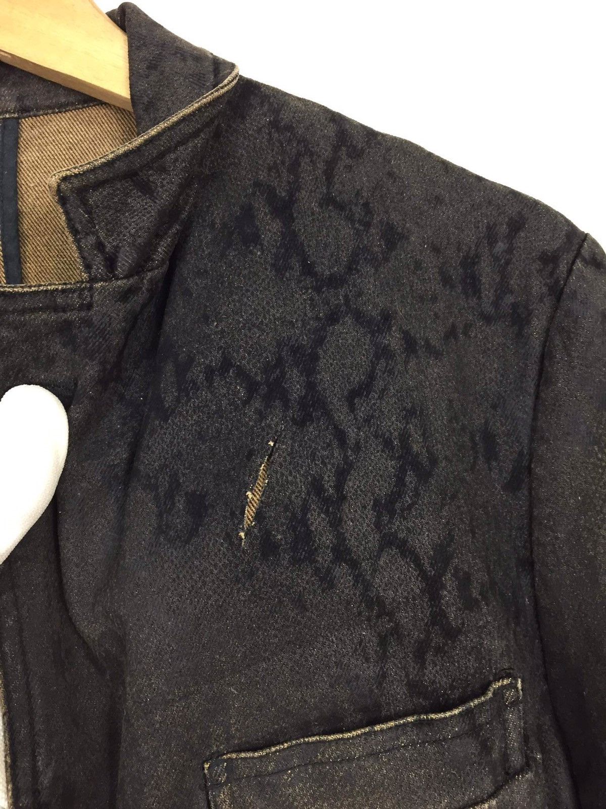 5351 POUR LES HOMMES Vintage 5351 Pourles Hommes Snake Skin Denim Jacket Size US S / EU 44-46 / 1 - 4 Thumbnail