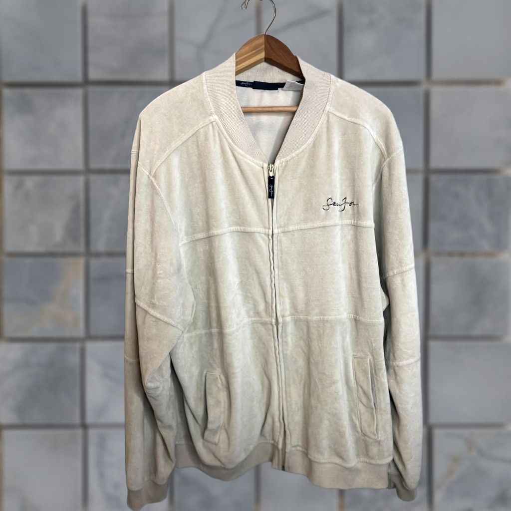 Sean John VINTAGE Sean John Jacket Velour Zip Up Men's XL Beige 2000 Velvet 90s Size US XL / EU 56 / 4 - 1 Thumbnail