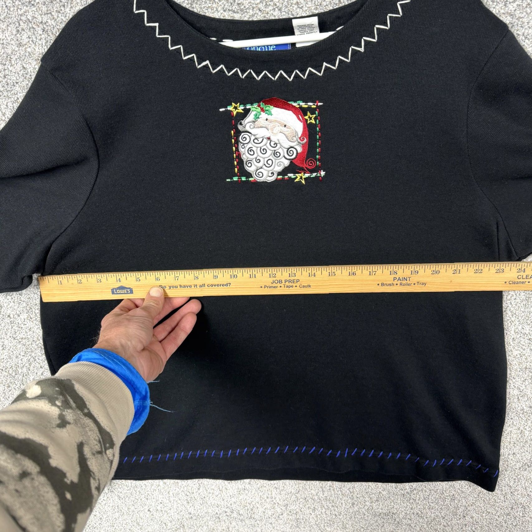 Vintage VINTAGE Onque Woman Top 1X Black Embroidered Santa Christmas Holiday Blouse 3/4 Sleeve Womens Plus Santa Claus Embroidered Size XL / US 12-14 / IT 48-50 - 7 Thumbnail