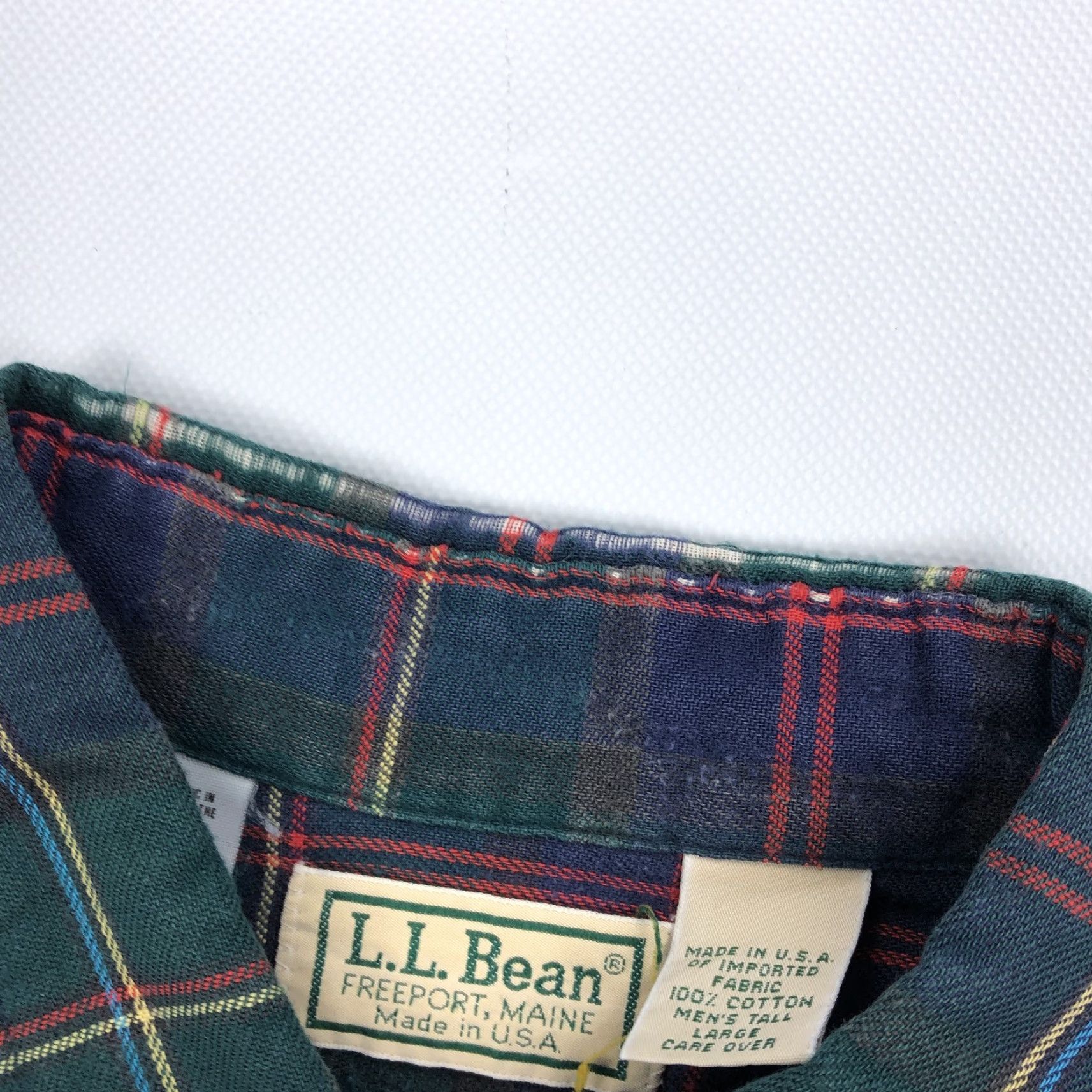Vintage L.L. Bean Men's Large Tall Green Plaid Flannel Button-Down Shirt Vintage USA Size US L / EU 52-54 / 3 - 5 Thumbnail