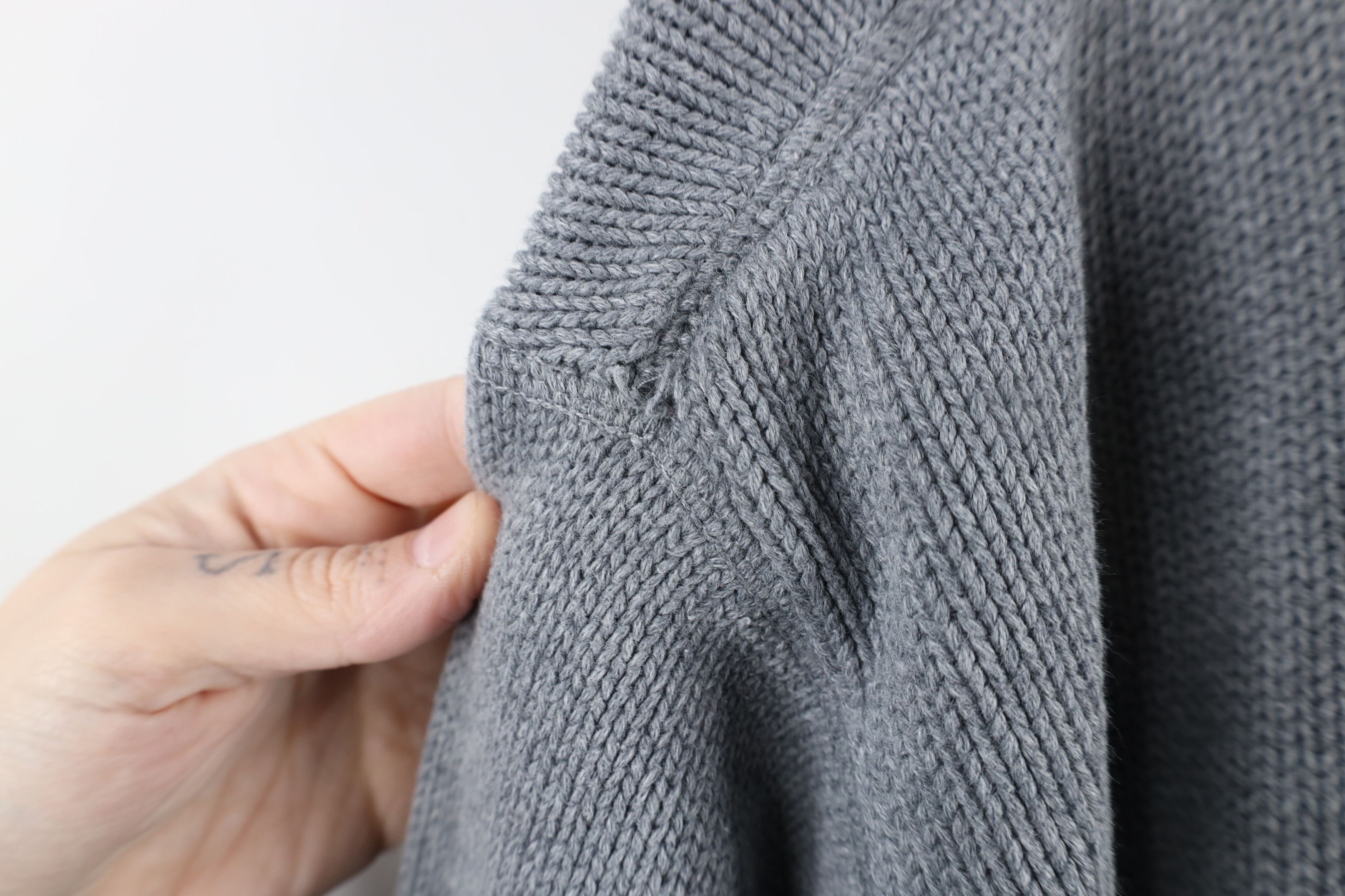 Vintage Vintage 90s Streetwear Cotton Knit Crewneck Sweater Gray Size US XL / EU 56 / 4 - 4 Thumbnail